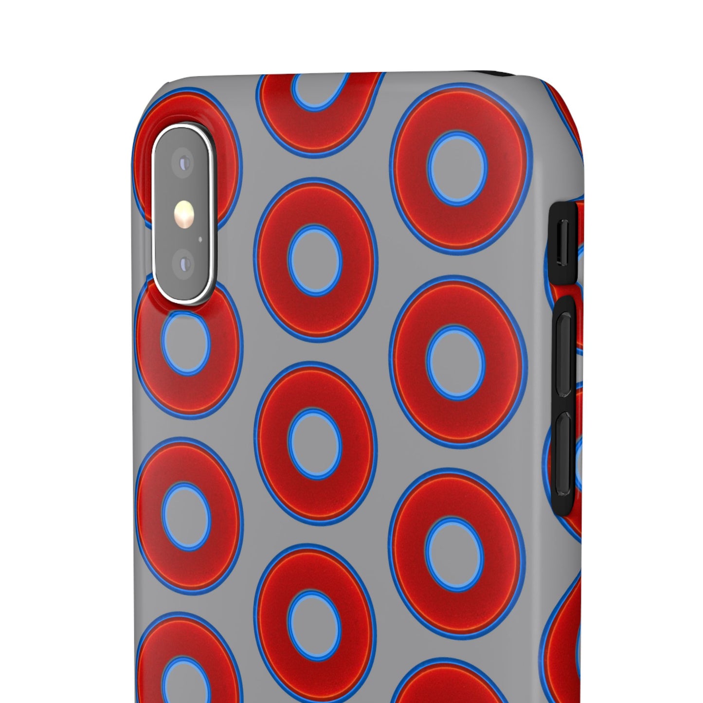 Donut Snap Case - red vivid donut print w/gray background