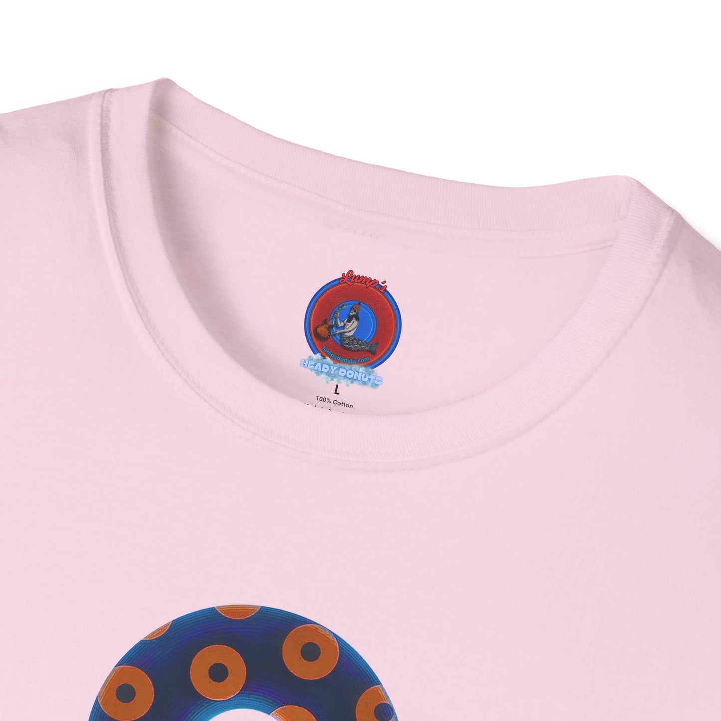 Plain Donuts/Unisex Soft-Style - "Plain Blimpy Paradoxical Donuts" - dark royal blue/orange donuts