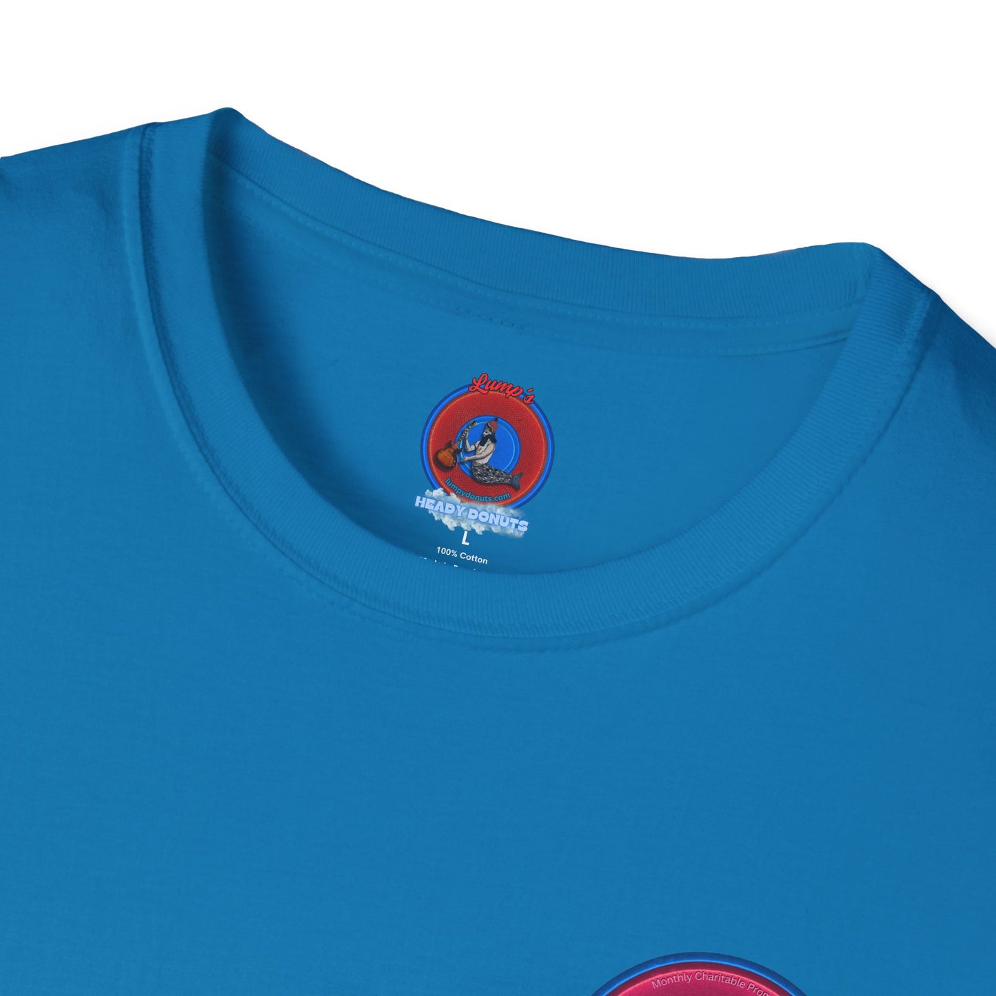 Classic Donut Tee - Unisex Soft-Style - "The 5.55% Donut" - vivid magenta donut - [*charitable print - 5.55% of profit to General Fund]