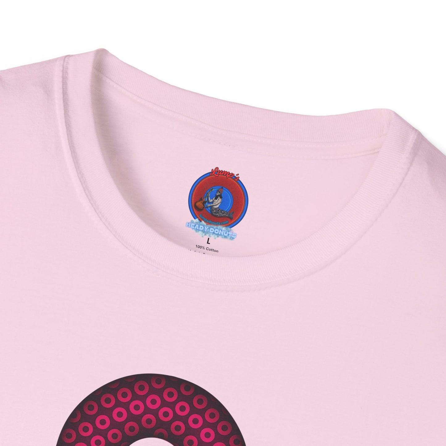 Plain Donuts/Unisex Soft-Style - "Plain Paradoxical Grided Donuts" - pink/burgundy donuts