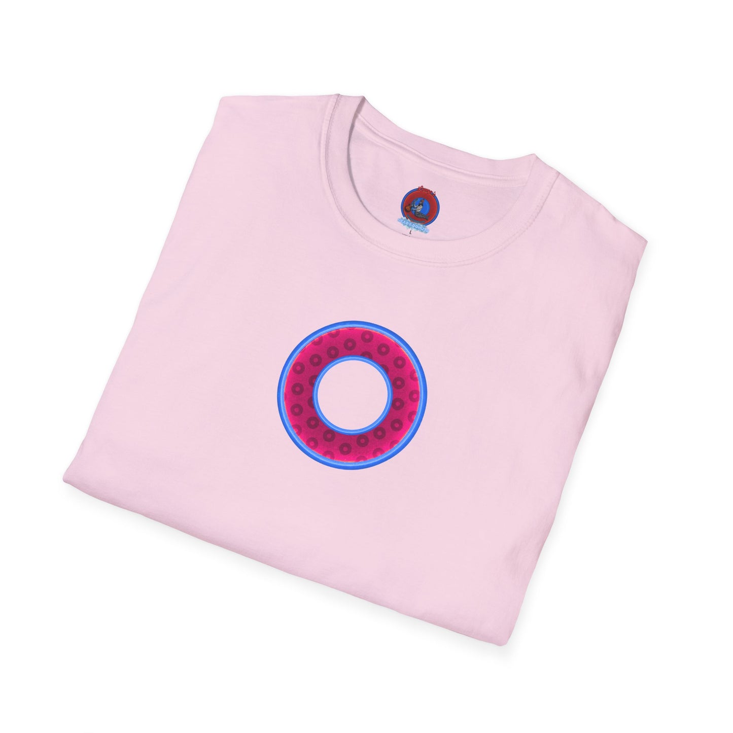 Plain Donuts/Unisex Soft-Style - "Plain Wide Mouthed Paradoxical Donuts" - bright magenta/light blue royal blue donuts