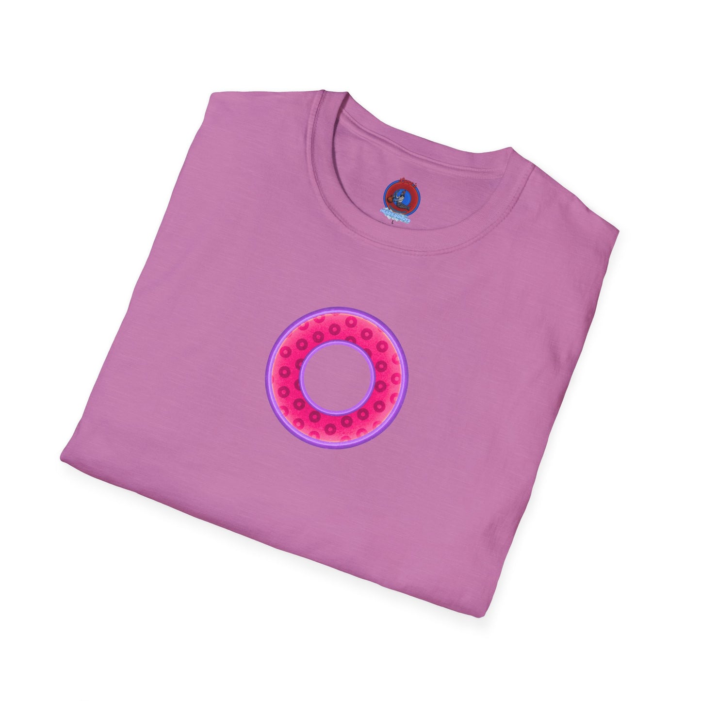 Plain Donuts/Unisex Soft-Style - "Plain Wide Mouthed Paradoxical Donuts" - magenta/light purple donuts