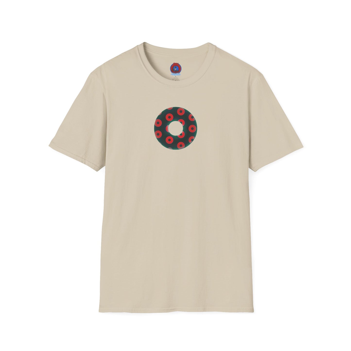 Plain Donuts/Unisex Soft-Style - "Plain Blimpy Paradoxical Donuts" - dark green/red donuts