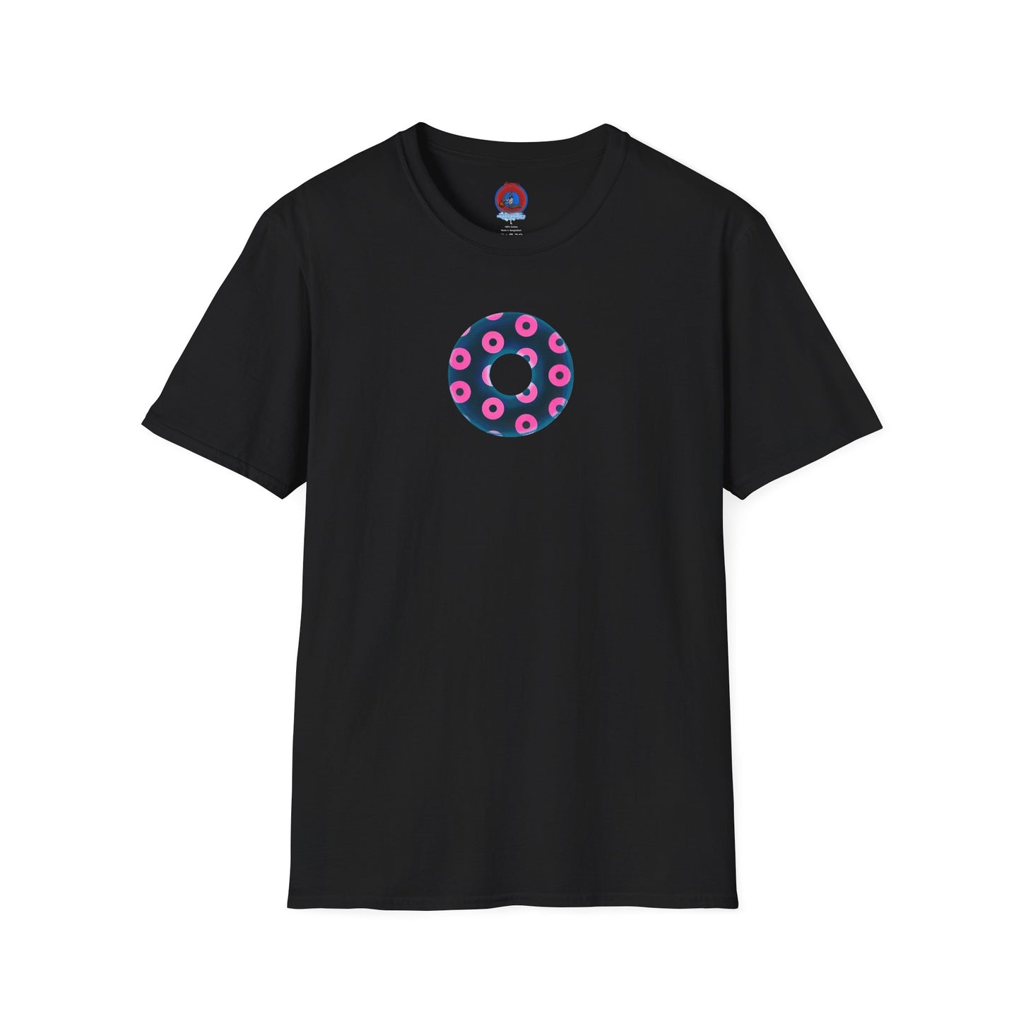 Copy of Plain Donuts/Unisex Soft-Style - "Plain Blimpy Paradoxical Donuts" - dark steel blue/vivid magenta donuts