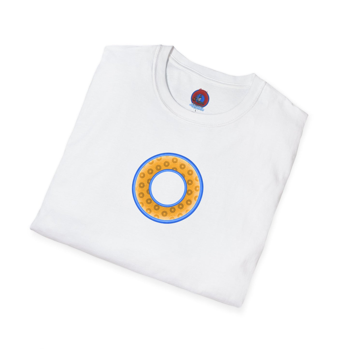 Plain Donuts/Unisex Soft-Style - "Plain Wide Mouthed Paradoxical Donuts" - yellow/light blue donuts