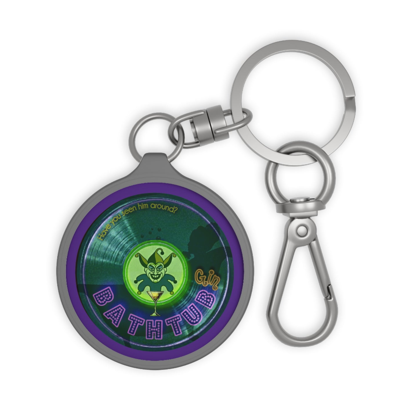 Lumpy Donut Keychain - "The Joker's Keychain - Ambassador Edition" - series 1.0 - variant 2 - teal record donut