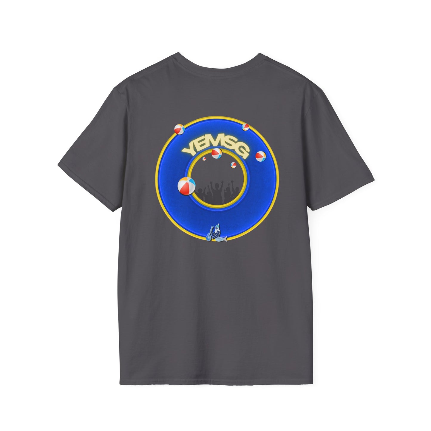 Donut Tee - Unisex Soft-Style - "The Donut's Secret Ingredient? MSG" - vivid blue/yellow donut - variant 2