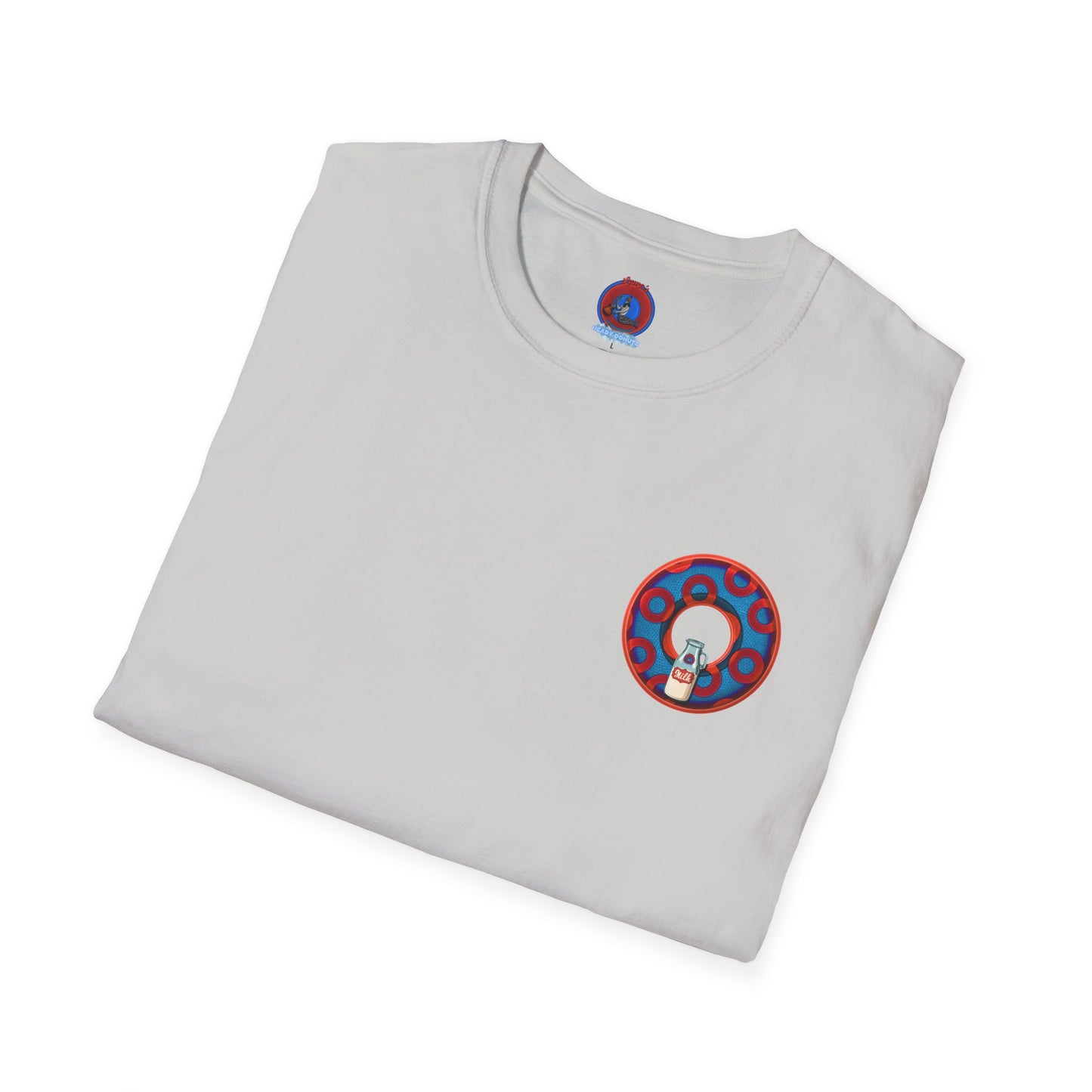 Classic Donut Tee - Unisex Soft-Style - "Wooked Cream - YEMSG Donut " - blue/red rustic paradox donut - variant 1