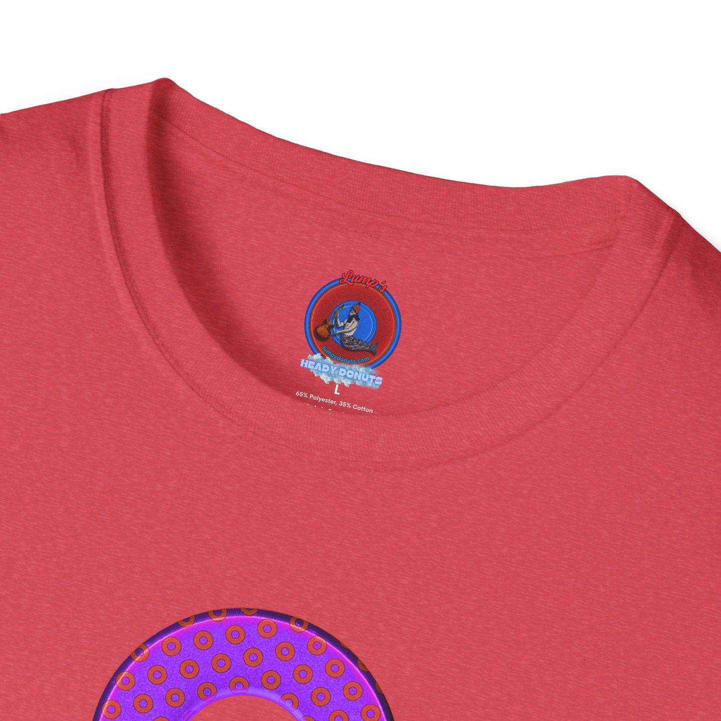 Plain Donuts/Unisex Soft-Style - "Plain Electric Paradoxical Donuts" - bright purple/red donuts