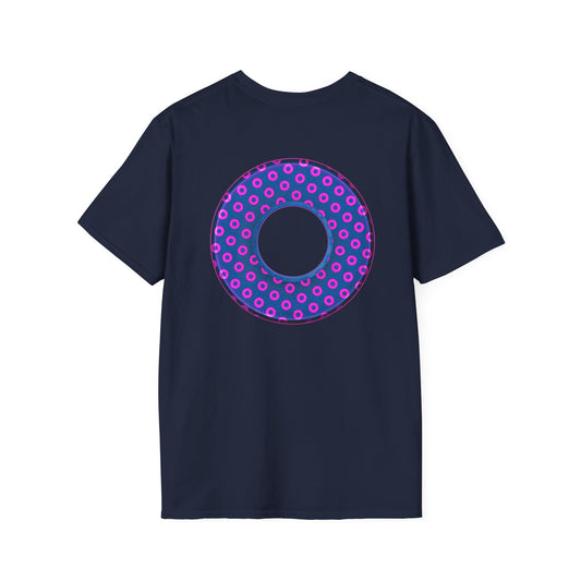 Plain Donuts/Unisex Soft-Style - "Plain Electric Paradoxical Donuts" - pink/dark blue donuts