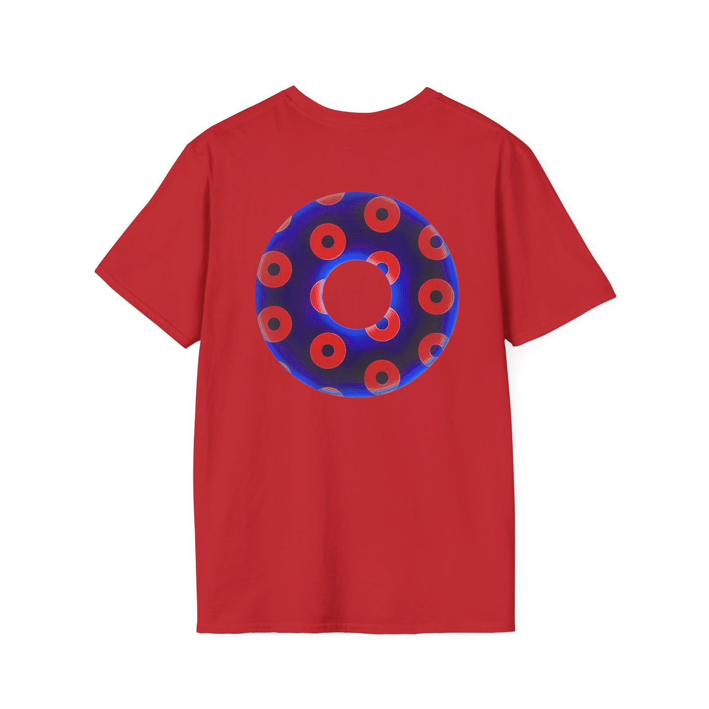 Plain Donuts/Unisex Soft-Style - "Plain Blimpy Paradoxical Donuts" - dark violet blue/bright red donuts