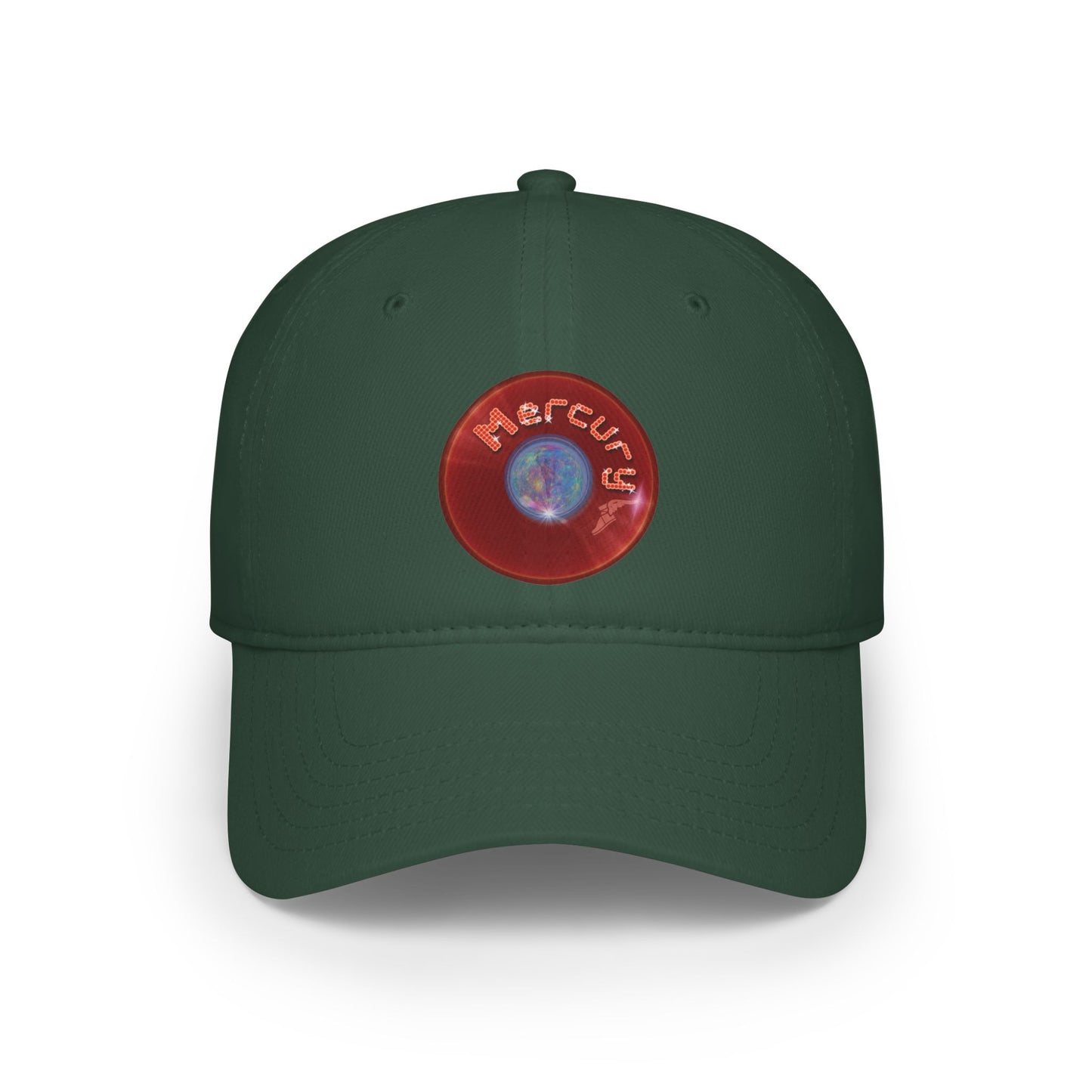 Lumpy Donut Baseball Cap - "Donut of the Gods" - variant 2 - vivid red record donut w/
