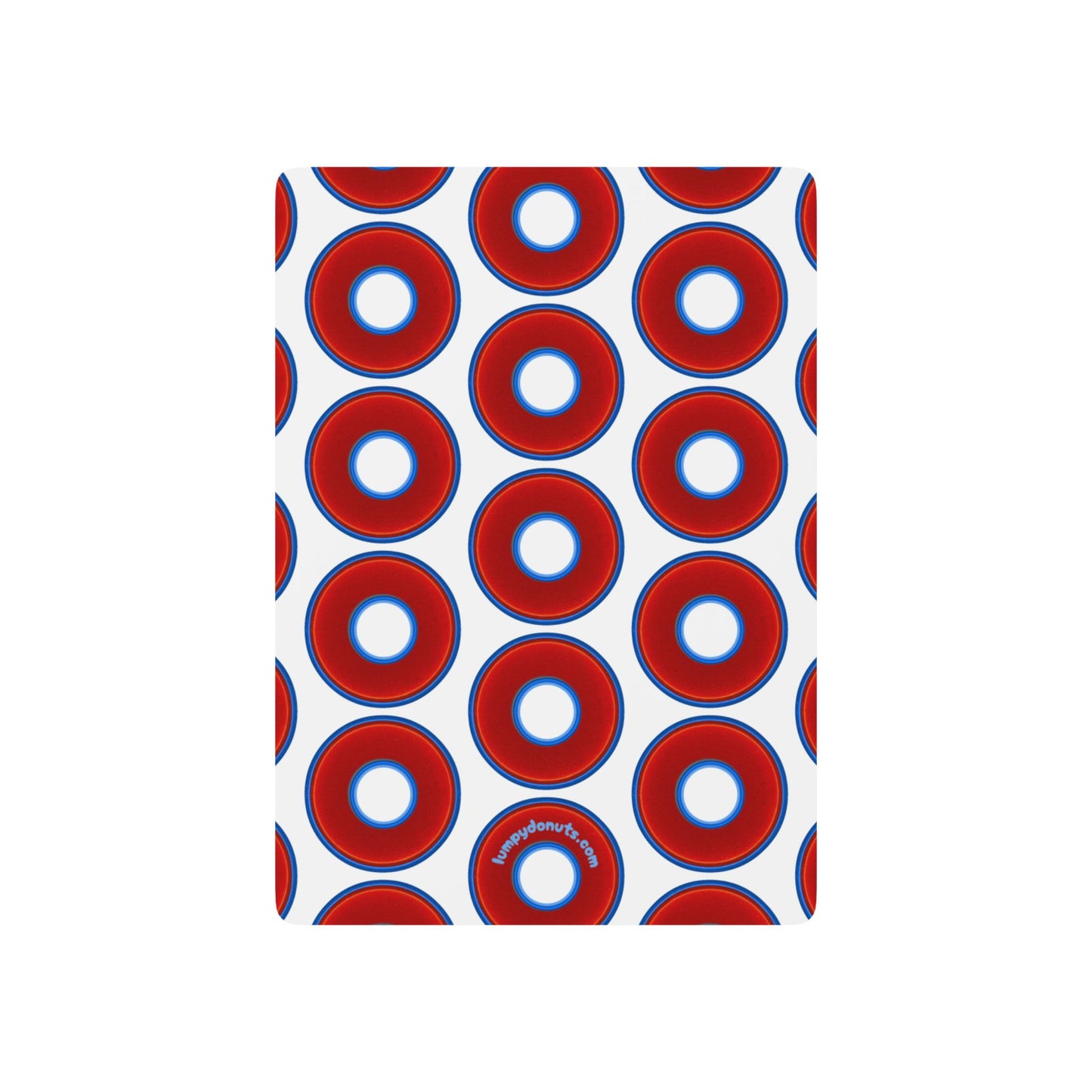 Lumpy Donut Playing Decks - 52-cards - red vivid donuts w/white background