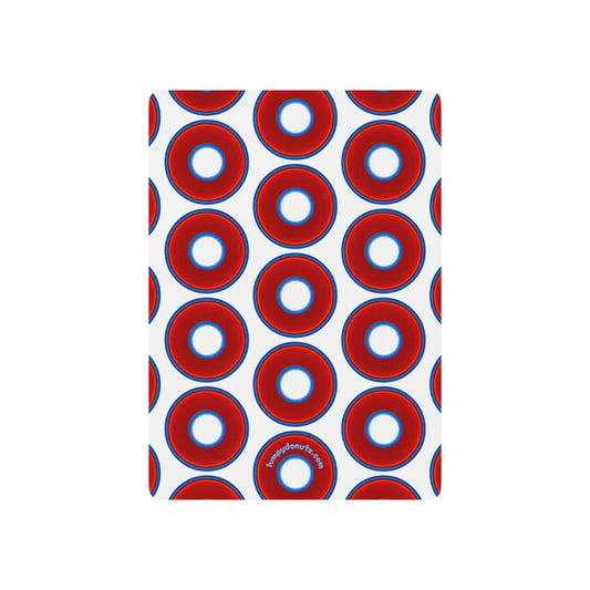 Lumpy Donut Playing Decks - 52-cards - red vivid donuts w/white background