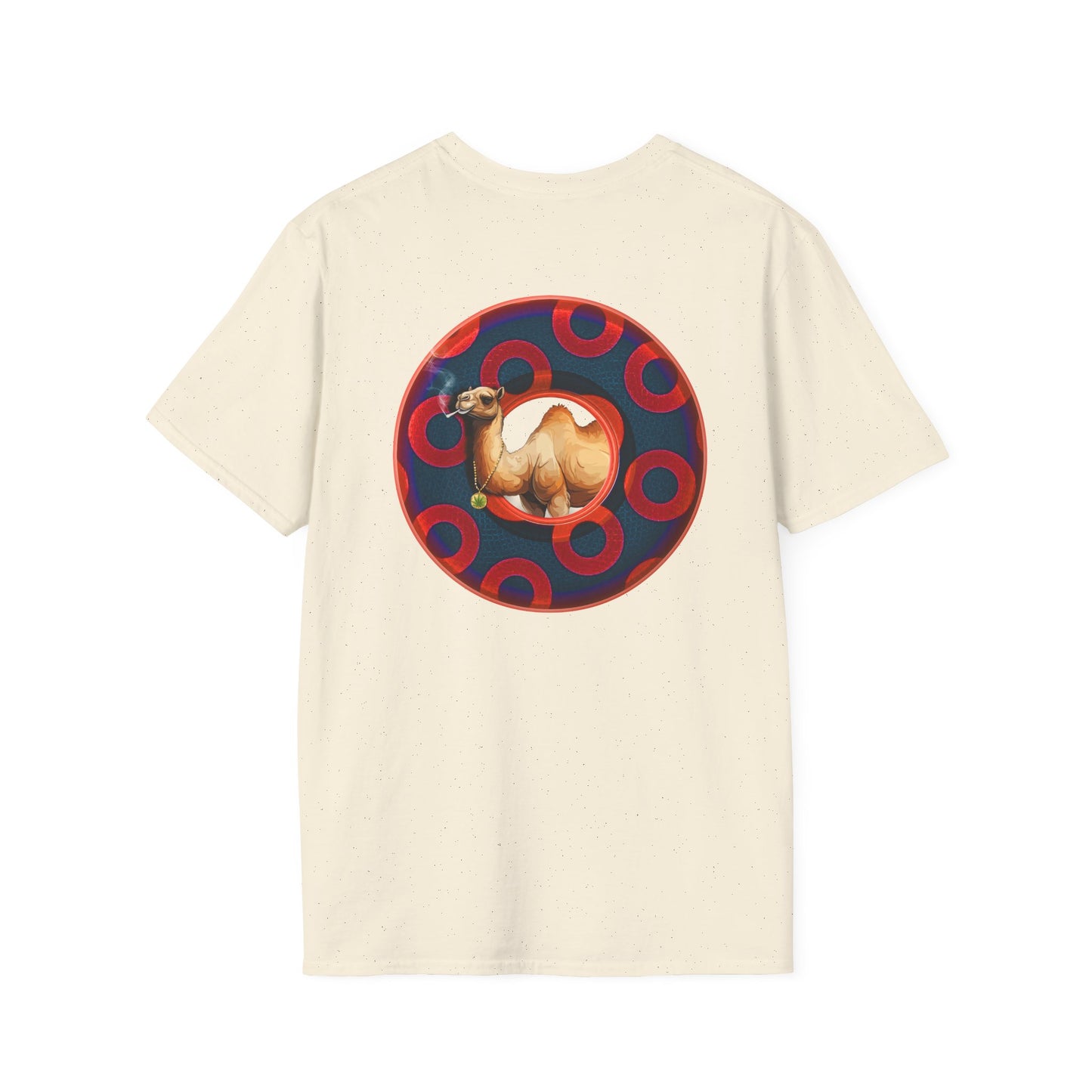 Classic Donut Tee - Unisex Soft-Style - "Joe Camel's Super Cool Donut" - rustic paradox donut - dark navy/red donuts