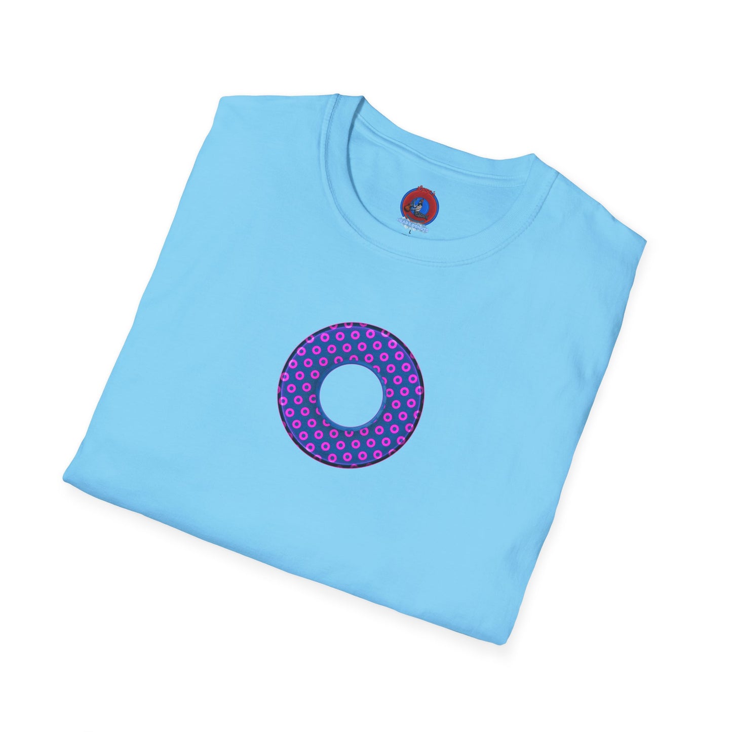 Plain Donuts/Unisex Soft-Style - "Plain Electric Paradoxical Donuts" - pink/dark blue donuts
