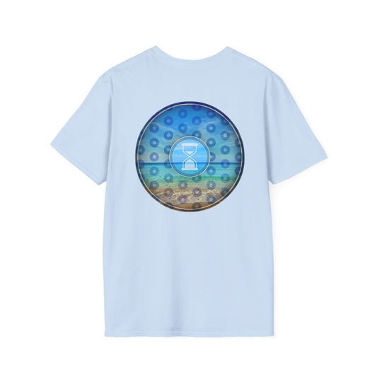 Classic Donut Tee - Unisex Soft-Style - "Still Loading Sand" - vivid blue paradoxical pic donut - variant 2