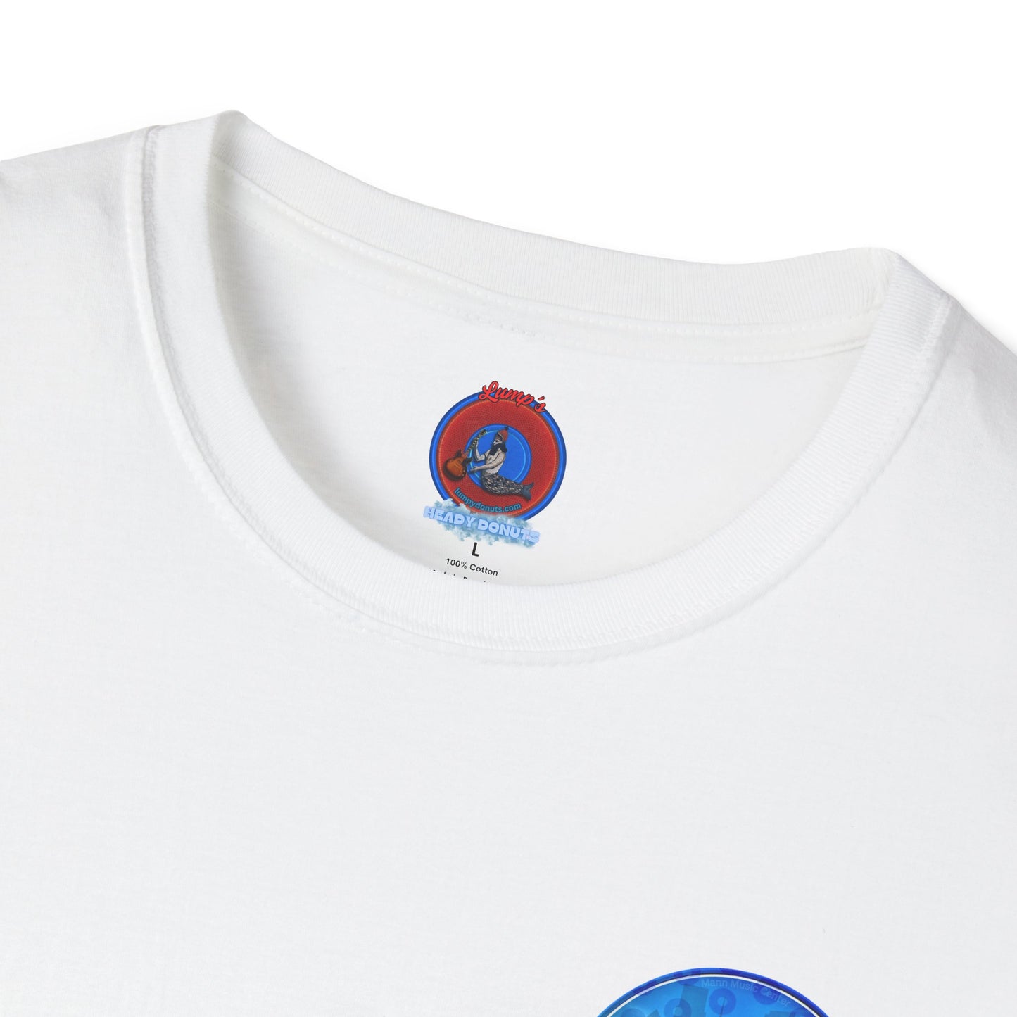 Classic Donut Tee - Unisex Soft-Style - "Philly Special: Still Loading Sand" - vivid blue paradoxical pic donut - variant 2