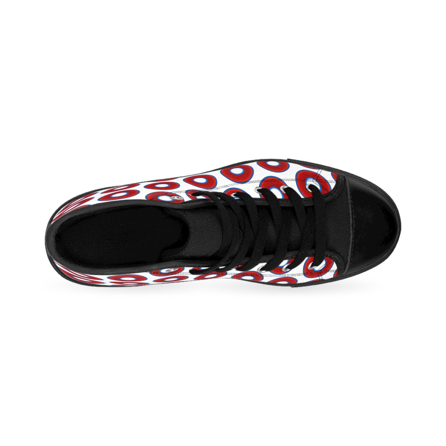 Men's Cushiony Convectors - High Tops - red vivid donuts w/white background