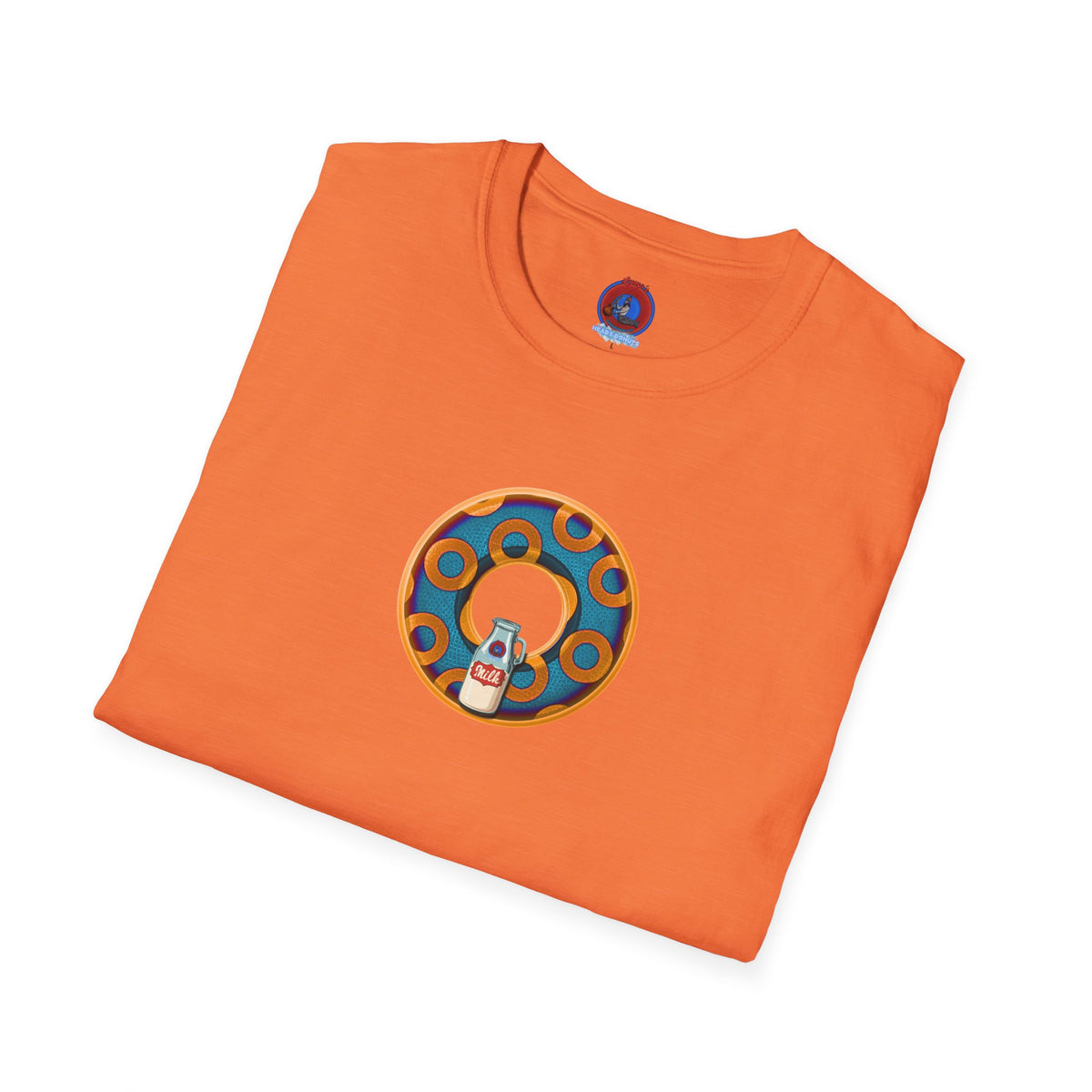 Classic Donut Tee - Unisex Soft-Style - "Wooked Cream - YEMSG Donut " -blue/orange rustic paradox donut - variant 4