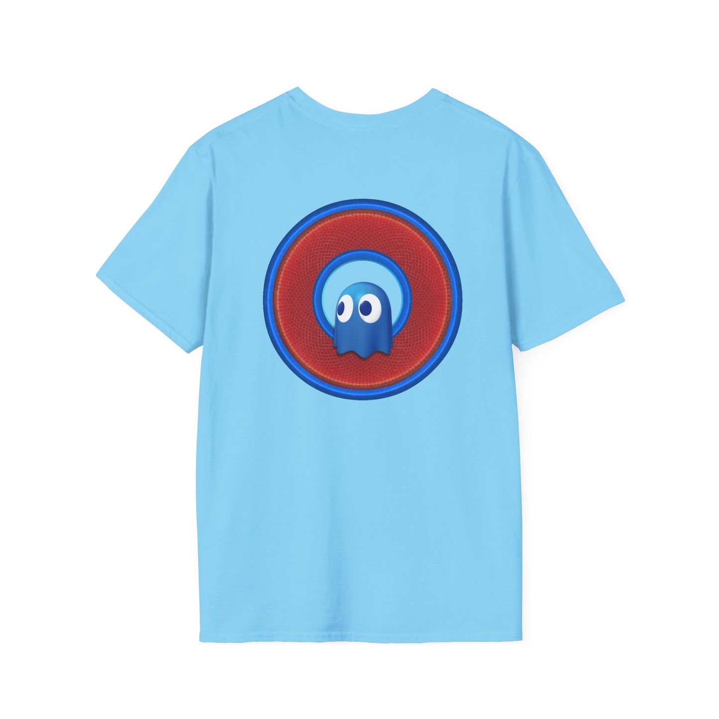 Classic Donut Tee - Unisex Soft-Style - "The Story of the Donut - a Ghostly Good Time" - variant 2 - blue/blue donut