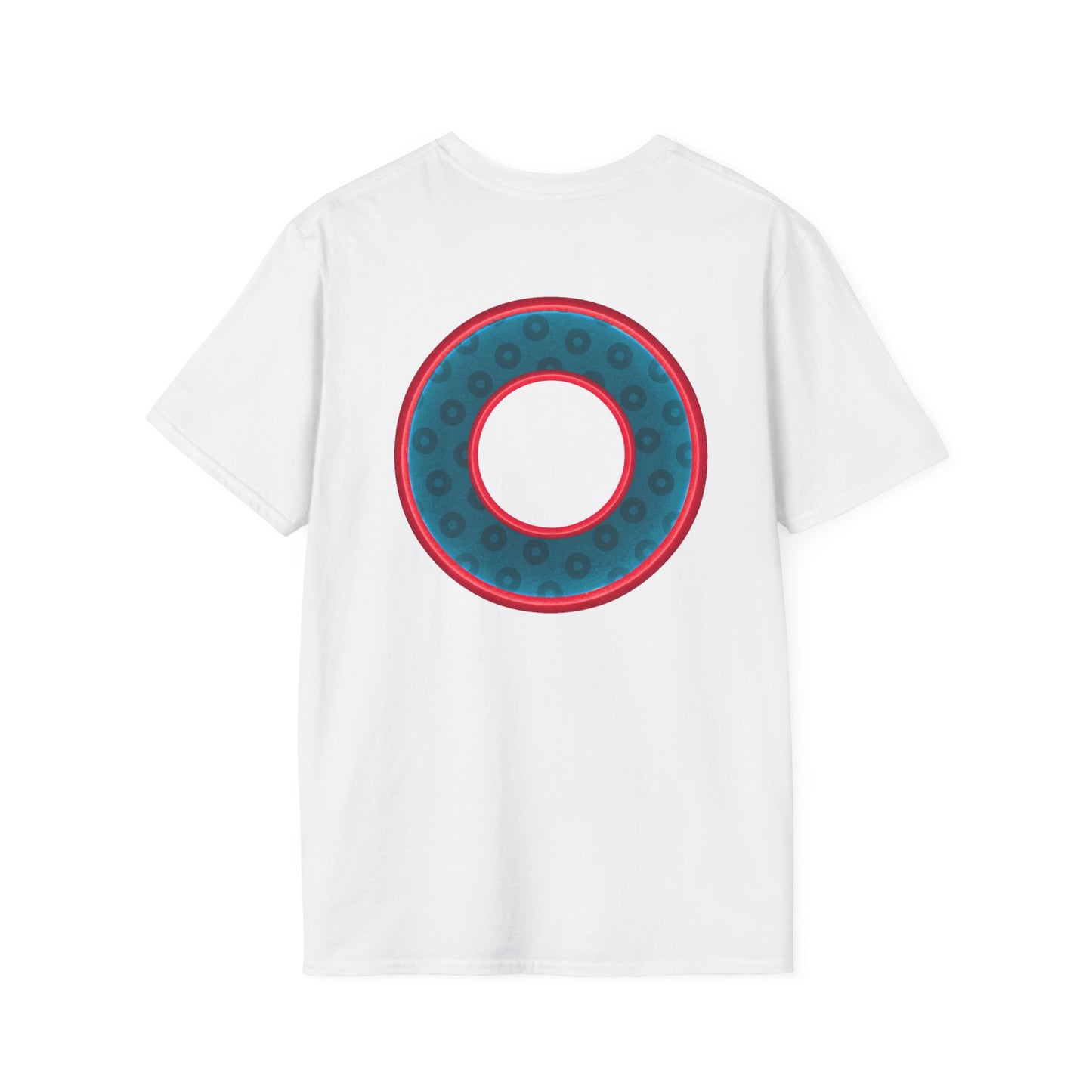 Plain Donuts/Unisex Soft-Style - "Plain Wide Mouthed Paradoxical Donuts" - dark aquamarine blue/red donuts