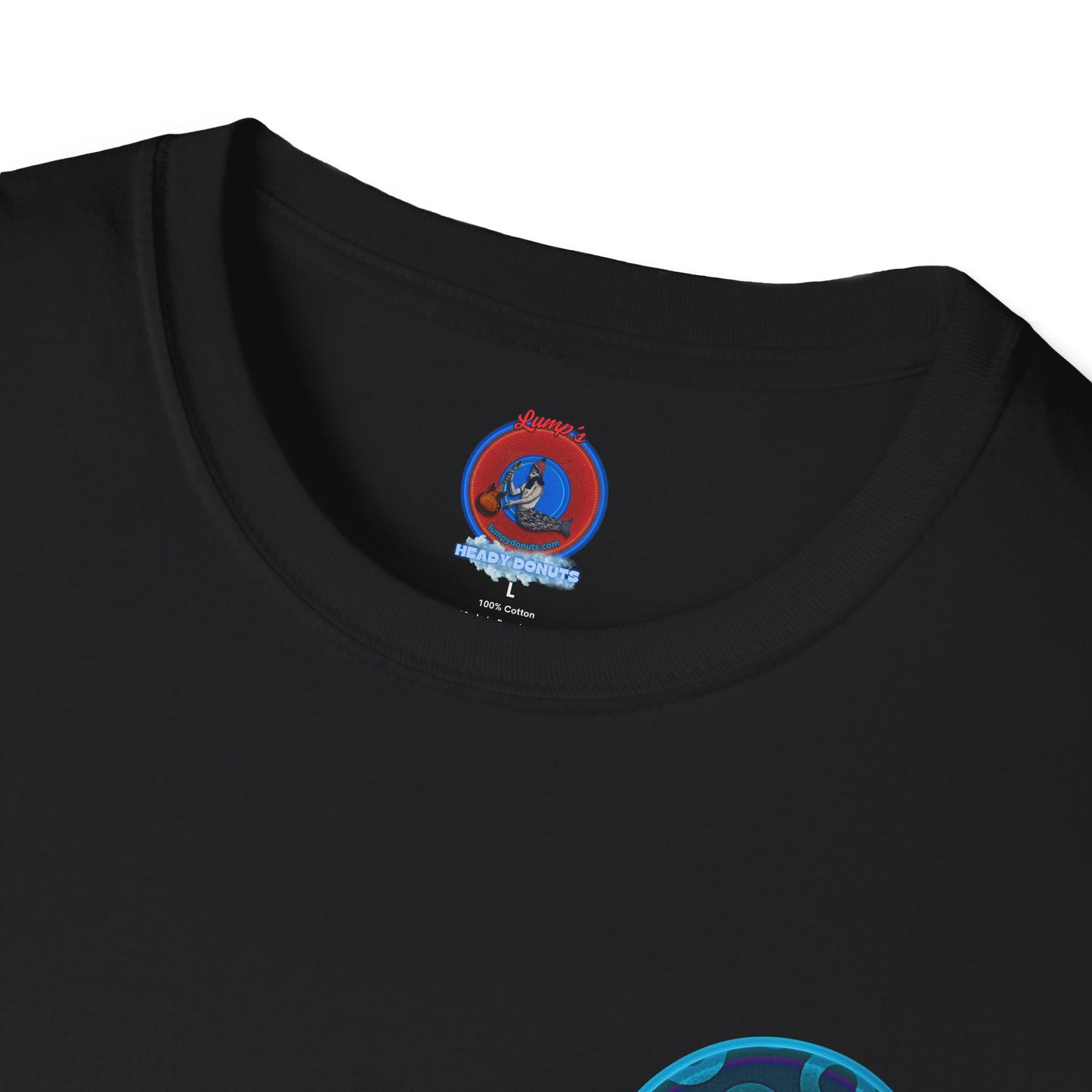 Classic Donut Tee - Unisex Soft-Style - "Wooked Cream - YEMSG Donut " - blue/teal rustic paradox donut - variant 7
