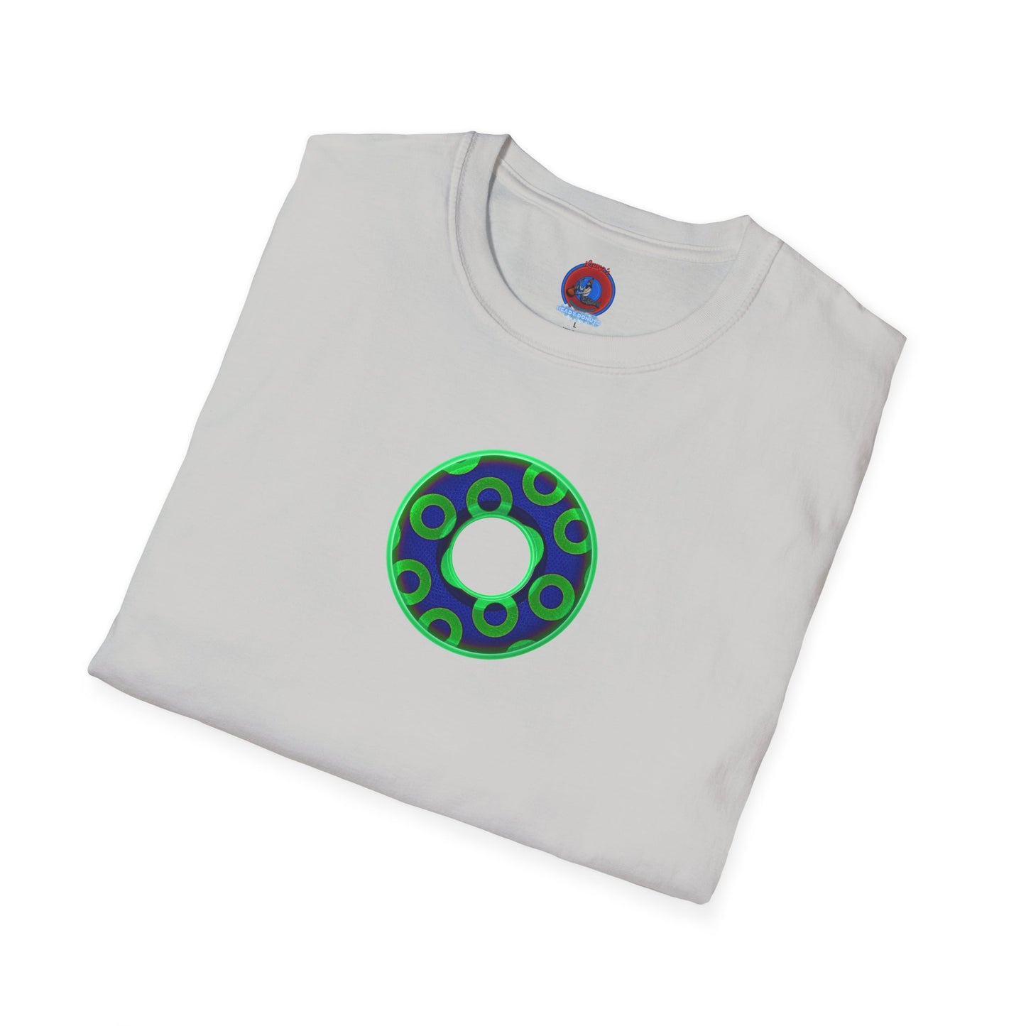Plain Donuts/Unisex Soft-Style - "Plain Rustic Paradoxical Donuts" - light green/dark blue donuts