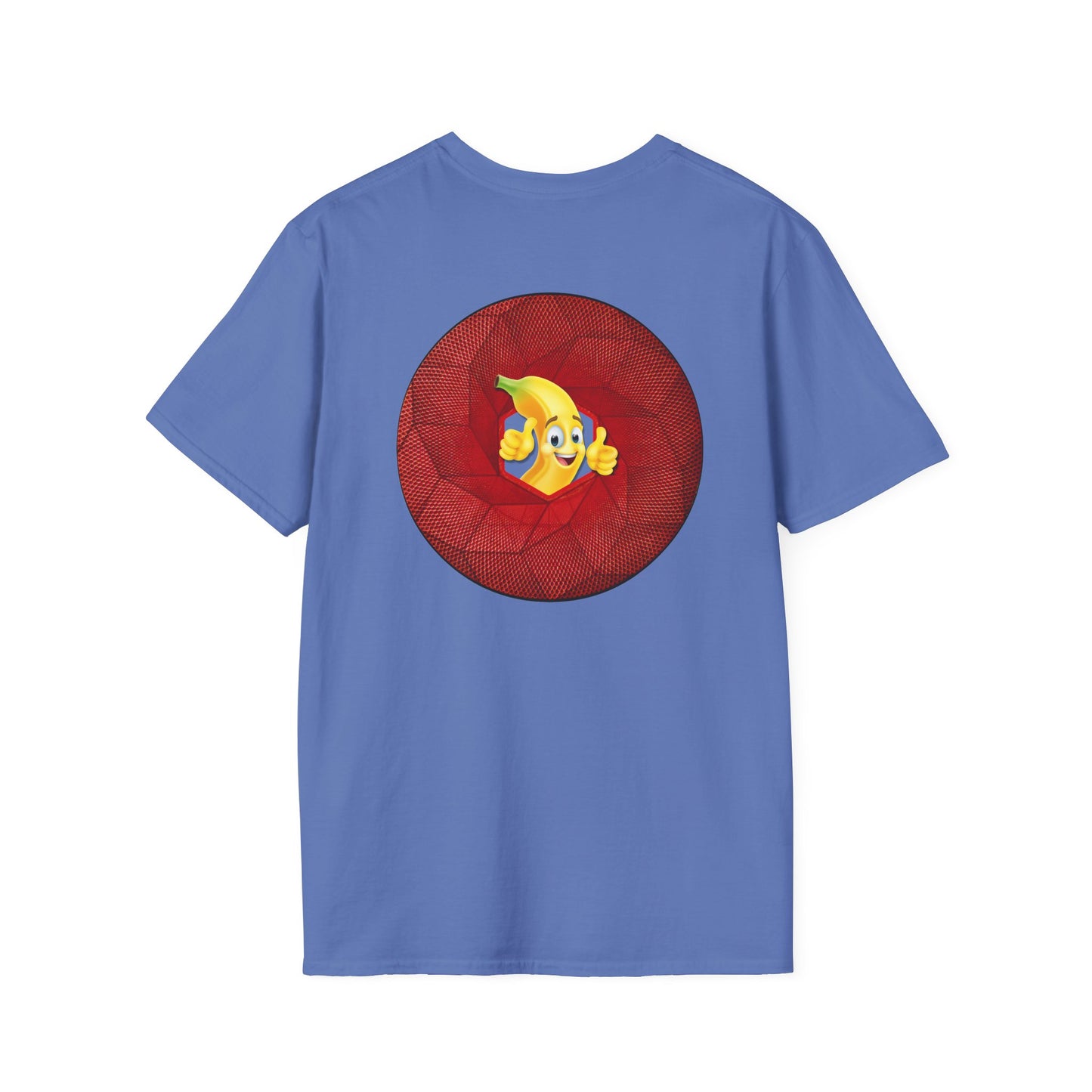 Classic Donut Tee - Unisex Soft-Style - "Dis sheet, it's bananas!" - series 1.0 - variant 1 - cubed red donut
