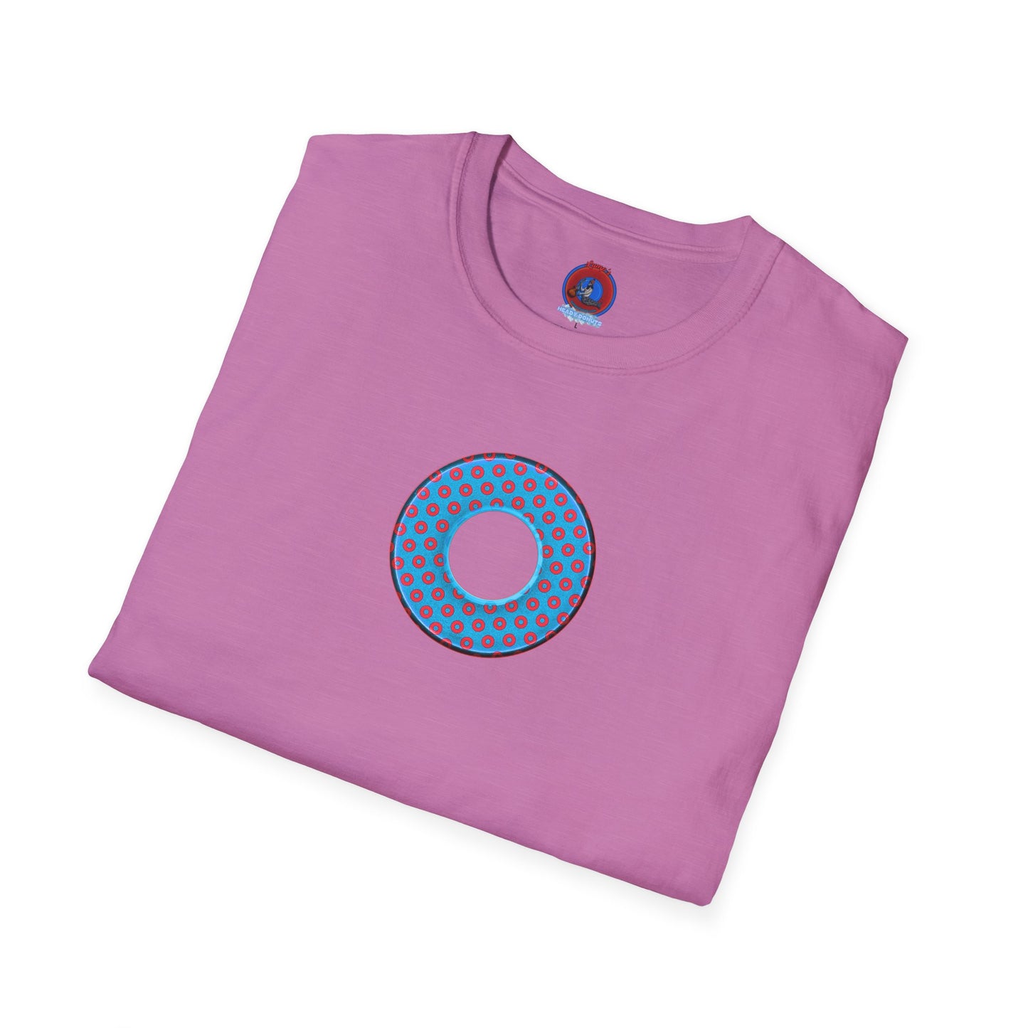 Plain Donuts/Unisex Soft-Style - "Plain Electric Paradoxical Donuts" - light blue/red donuts