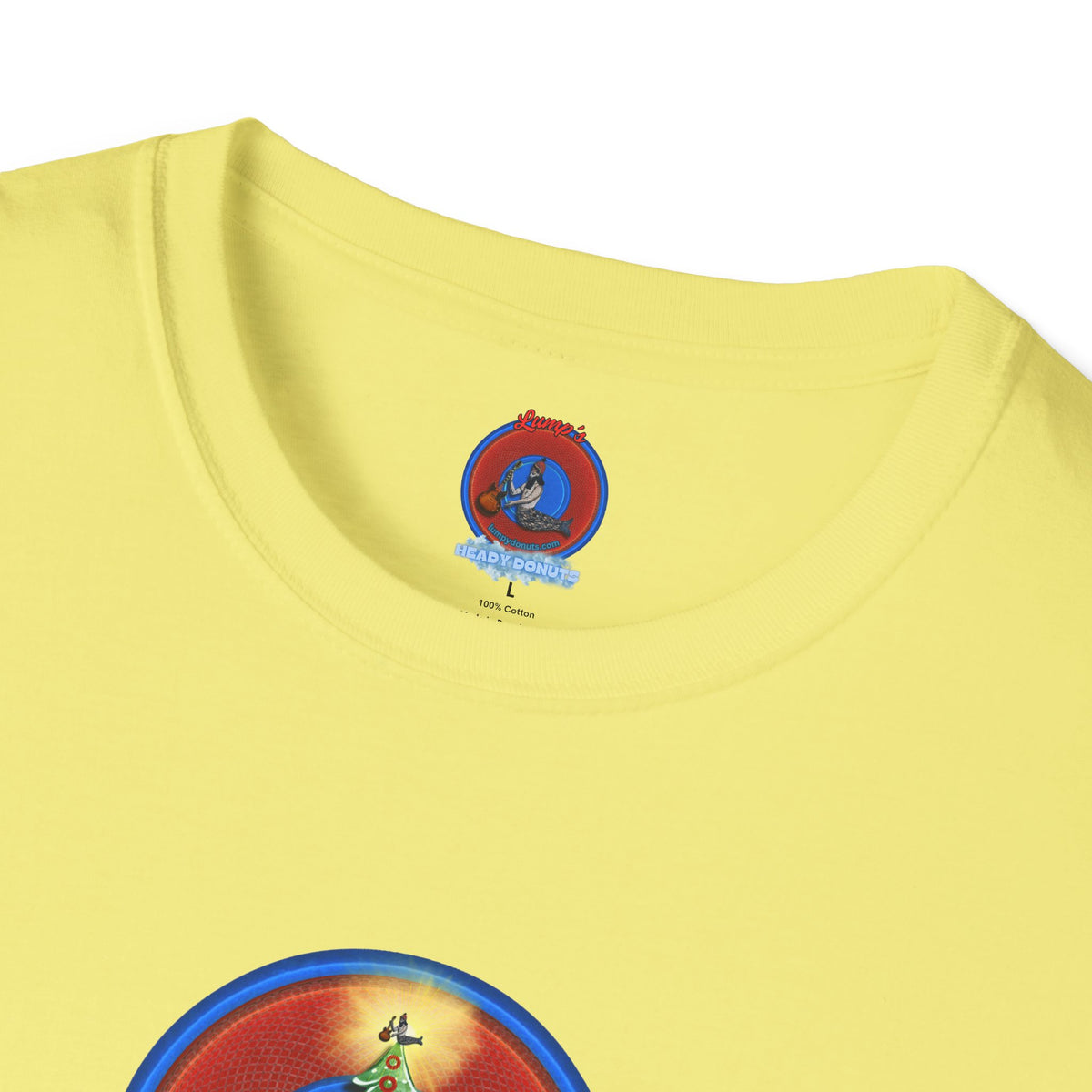 Classic Donut Tee - Unisex Soft-Style - "It's Always Phishmas in Philly" - rustic red/blue donut