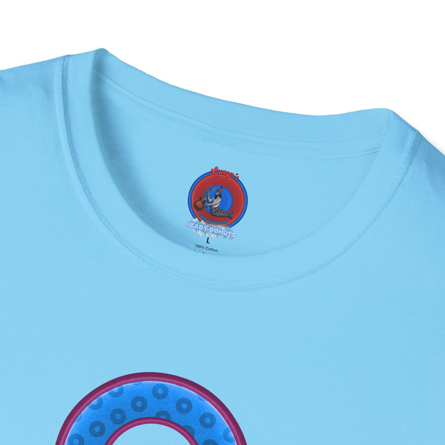 Plain Donuts/Unisex Soft-Style - "Plain Wide Mouthed Paradoxical Donuts" - light blue/dark magenta donuts