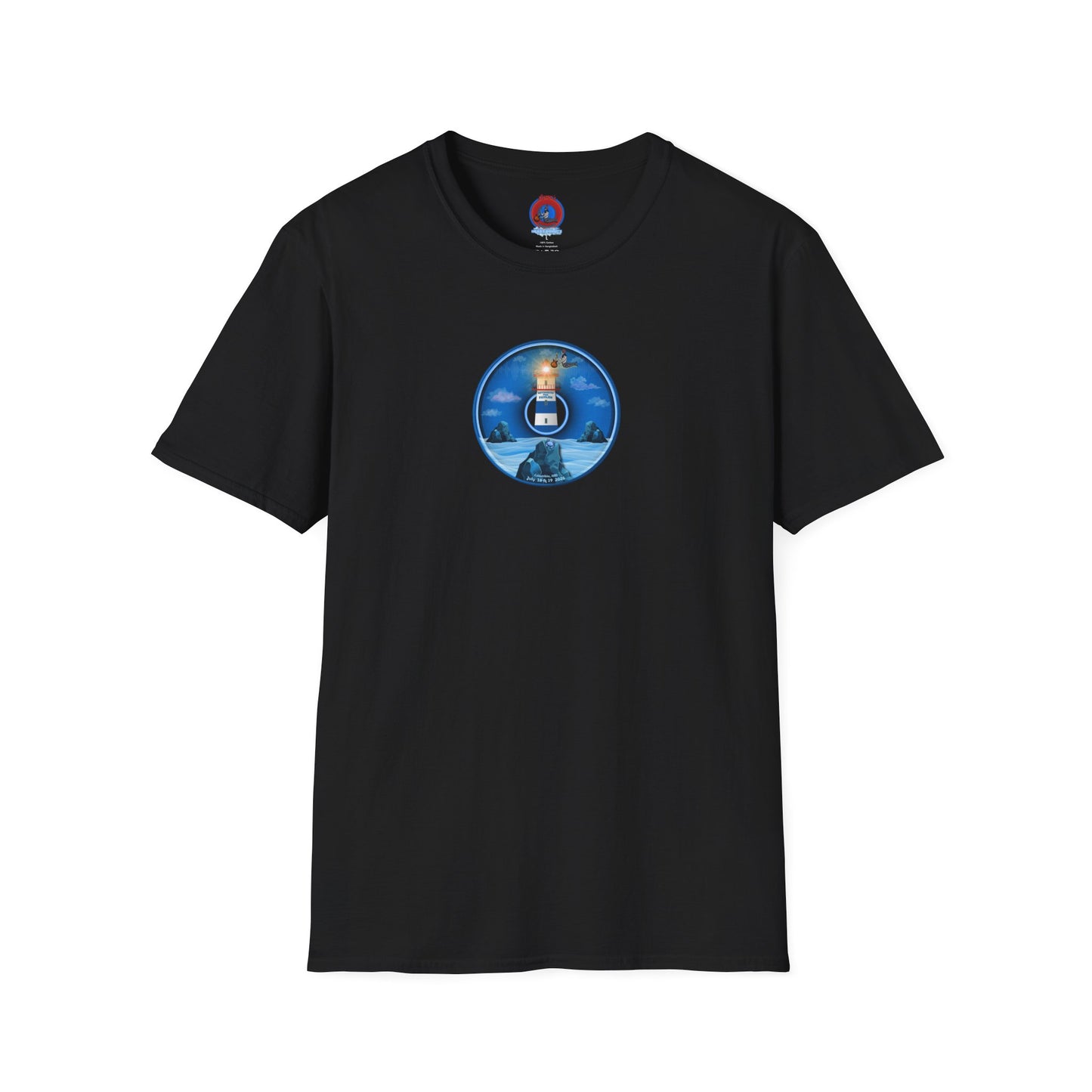 Classic Donut Tee - Unisex Soft-Style - "Merriweather Crab Pâté Feast Donuts" - surreal blue/blue cartoon donut