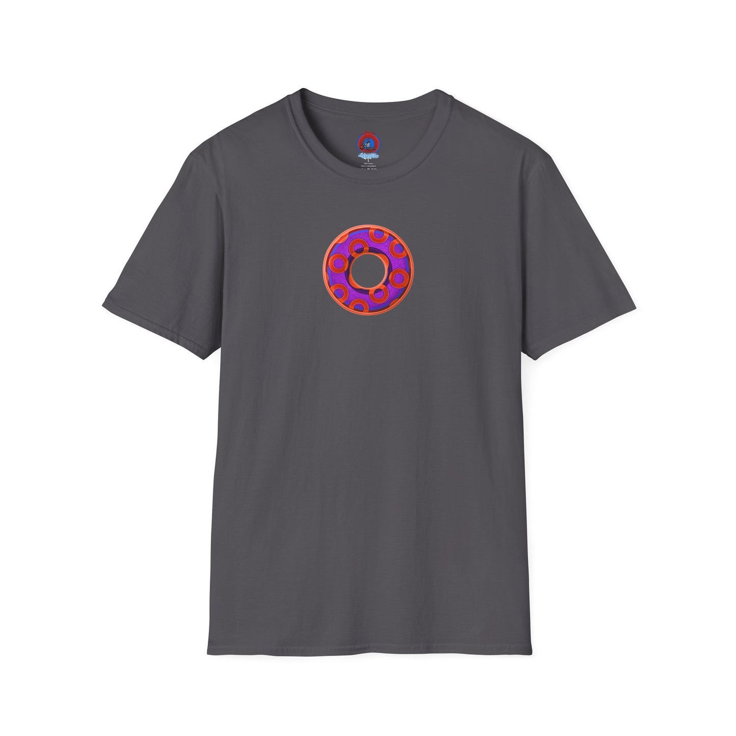 Plain Donuts/Unisex Soft-Style - "Plain Rustic Paradoxical Donuts" - purple/red donuts