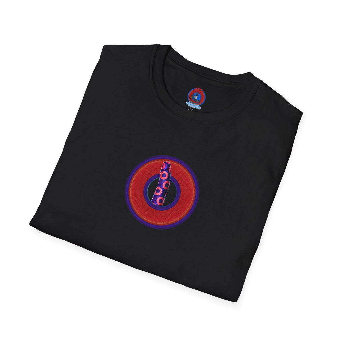 Classic Donut Tee - Unisex Soft-Style - "Sir Richard's Phamous Donut" - series 1.0  - variant 2 - red/blue paradox donut