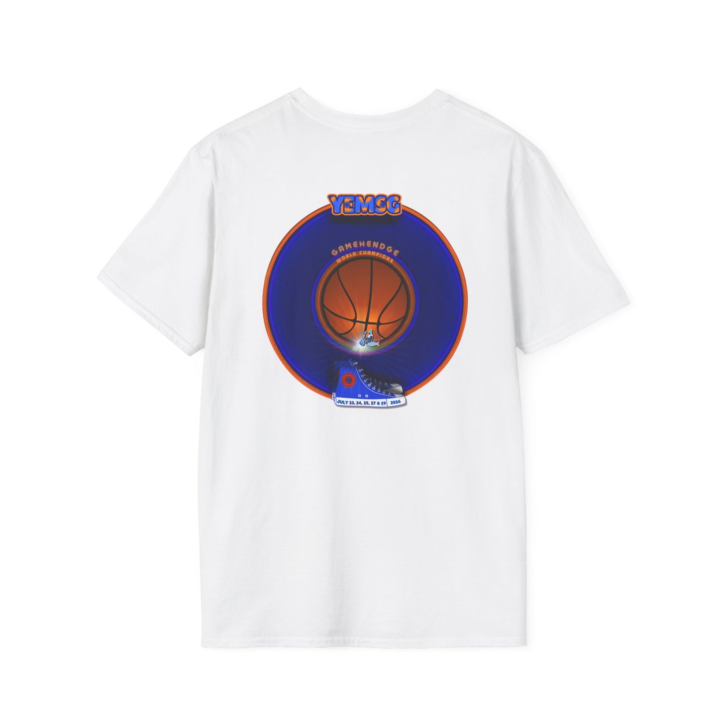 Classic Donut Tee - Unisex Soft-Style - "Diedrich Knickerbocker's Donut" - vivid blue/orange donut - variant 1