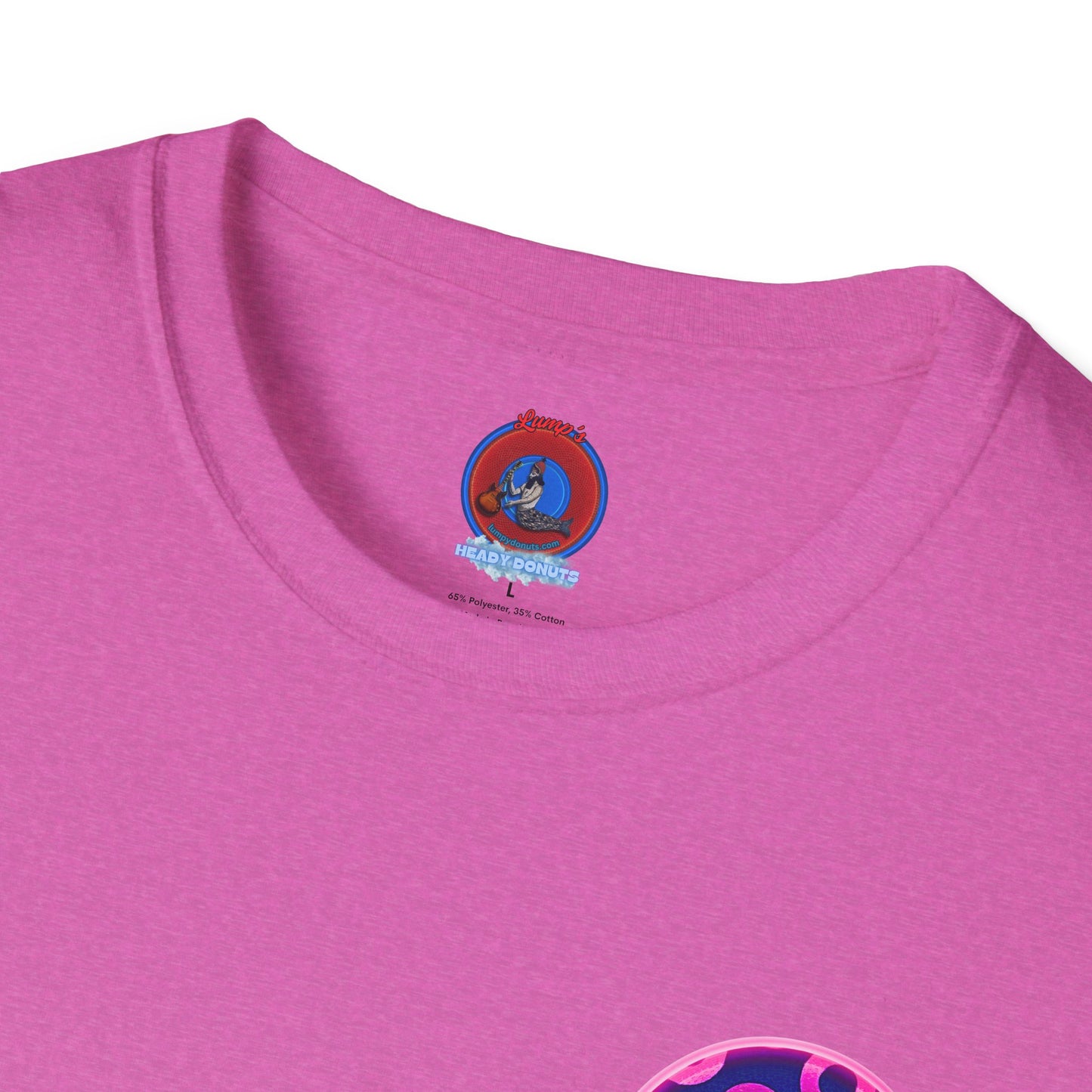Classic Donut Tee - Unisex Soft-Style - "Wooked Cream - YEMSG Donut " -blue/pink rustic paradox donut - variant 5