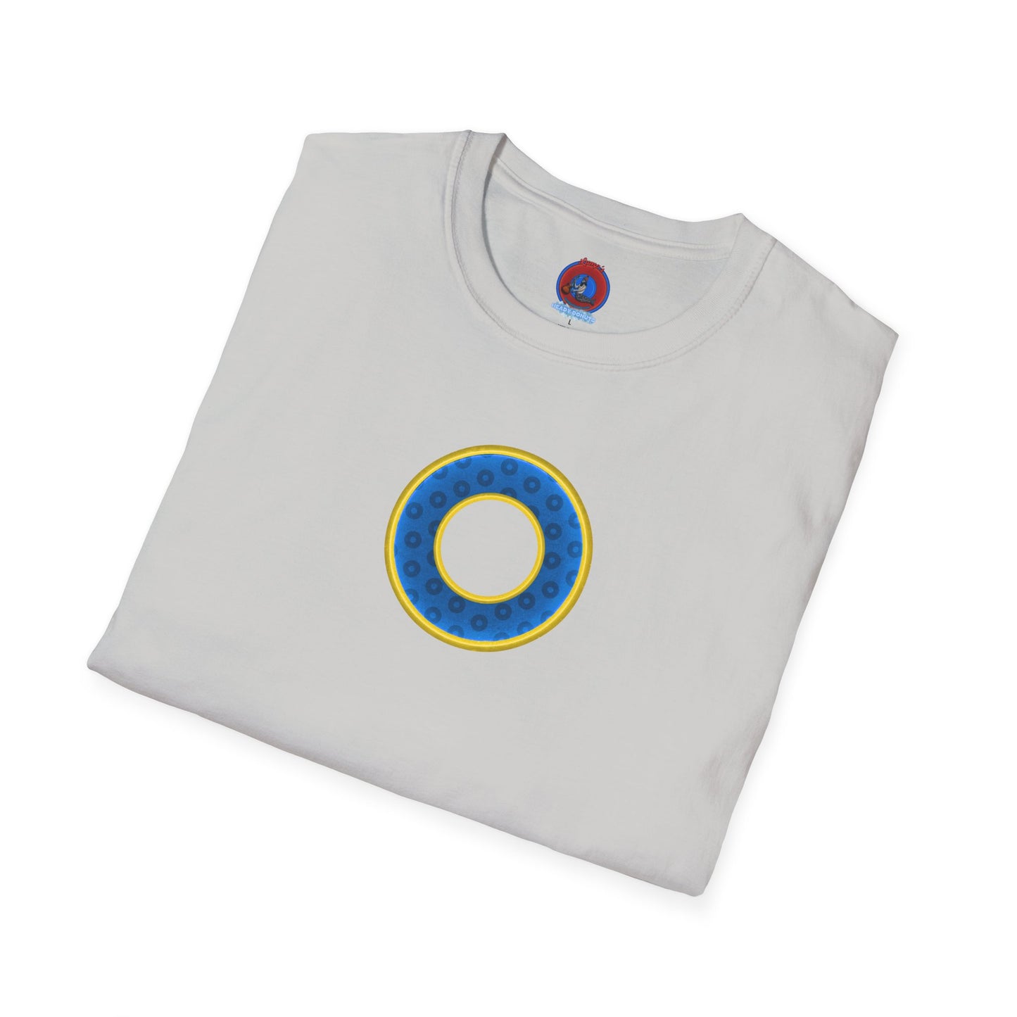 Plain Donuts/Unisex Soft-Style - "Plain Wide Mouthed Paradoxical Donuts" - blue/yellow donuts
