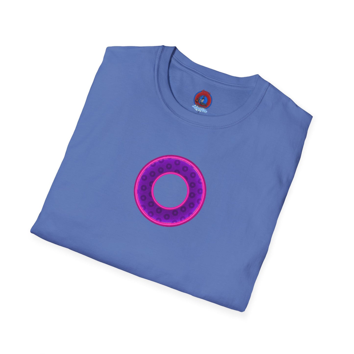 Plain Donuts/Unisex Soft-Style - "Plain Wide Mouthed Paradoxical Donuts" - dark purple/bright magenta donuts