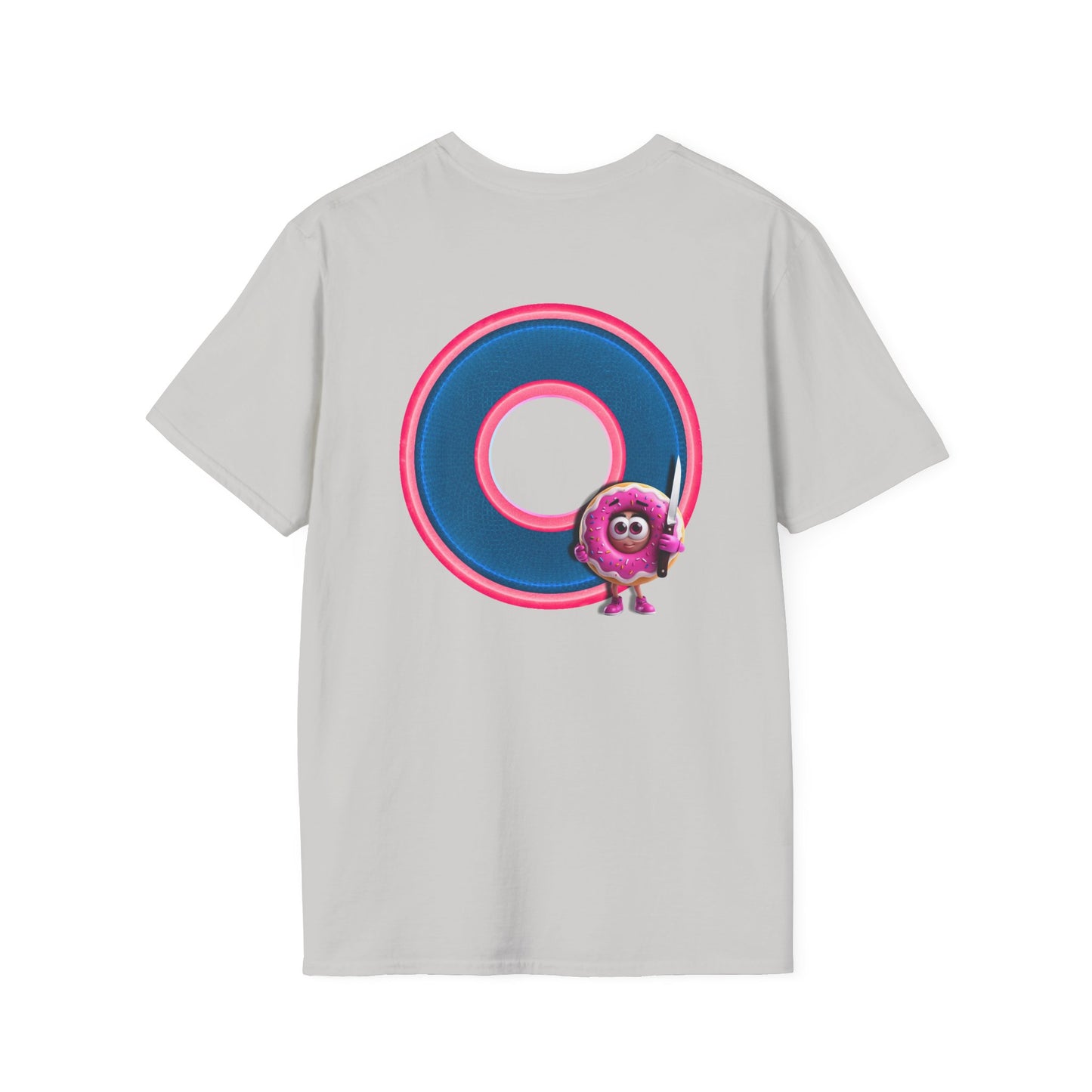 Classic Donut Tee - Unisex Soft-Style - "My Friend the Donut " - series 1.0  - variant 2 - blue/pink donut