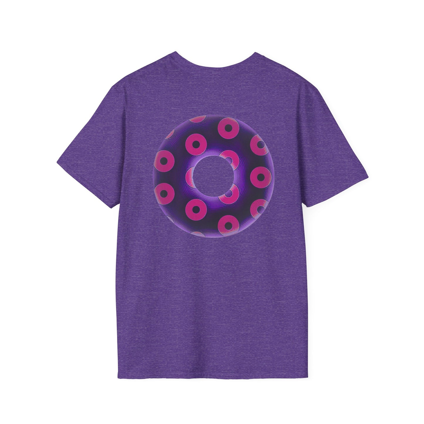 Plain Donuts/Unisex Soft-Style - "Plain Blimpy Paradoxical Donuts" - dark purple/bright magenta donuts
