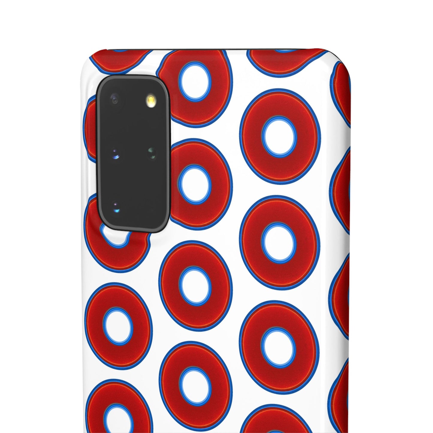 Lumpy Donut Snap Case - red vivid donut print w/white background