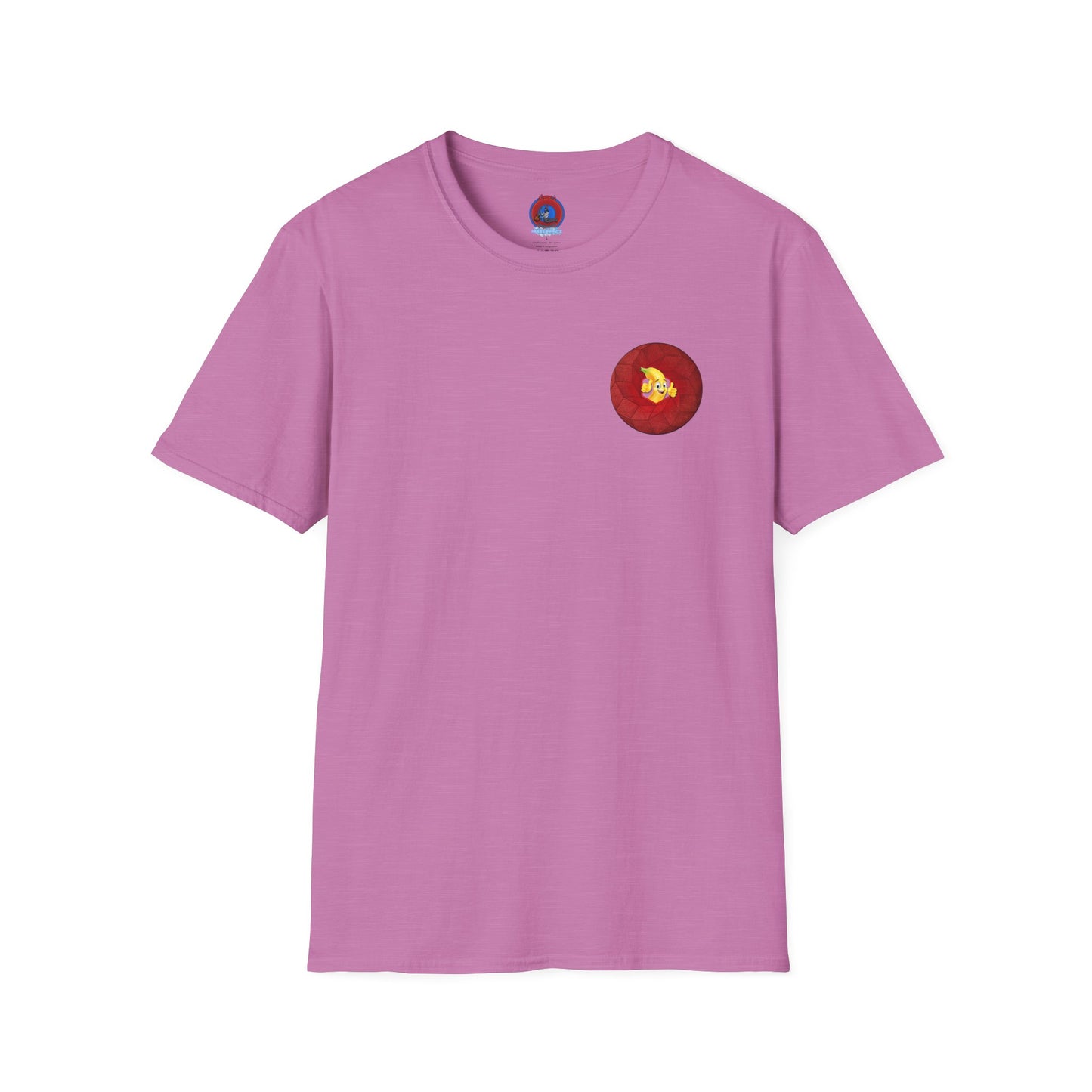 Classic Donut Tee - Unisex Soft-Style - "Dis sheet, it's bananas!" - series 1.0 - variant 1 - cubed red donut