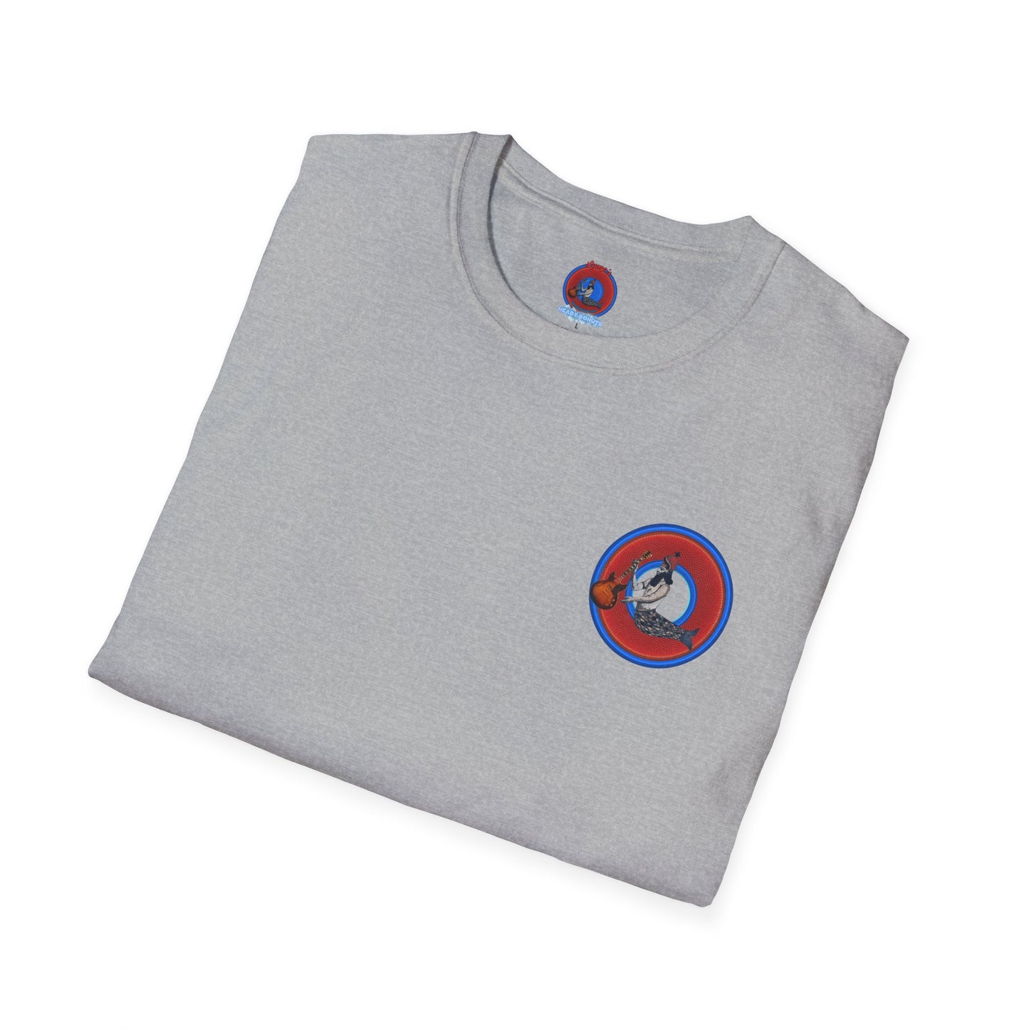 Classic Donut Tee - Unisex Soft-Style - "Doggone Dagon Donut - the Original Fish Head" - series 1.0  - red/blue donut