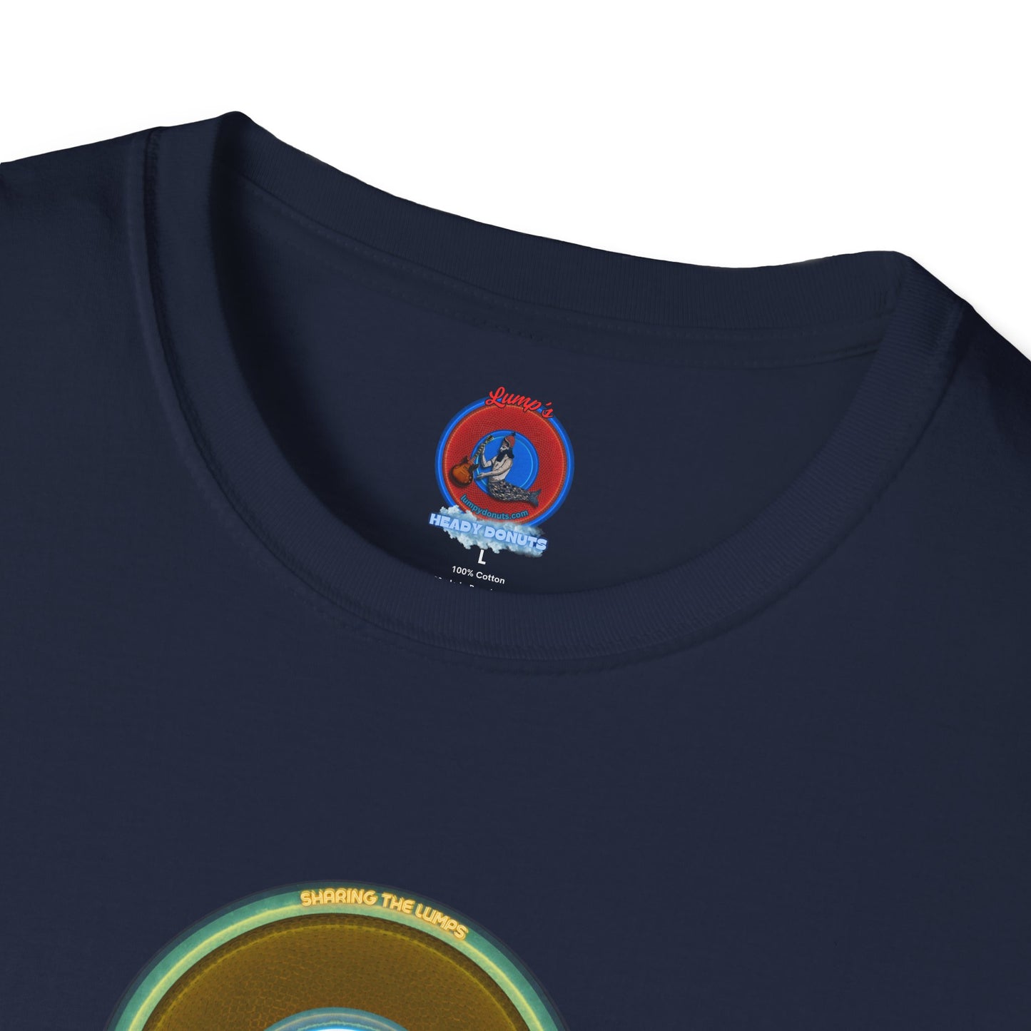 Classic Donut Tee - Unisex Soft-Style - "Lumpy Collective Donut" - bronze/green lumpy donut - variant 5