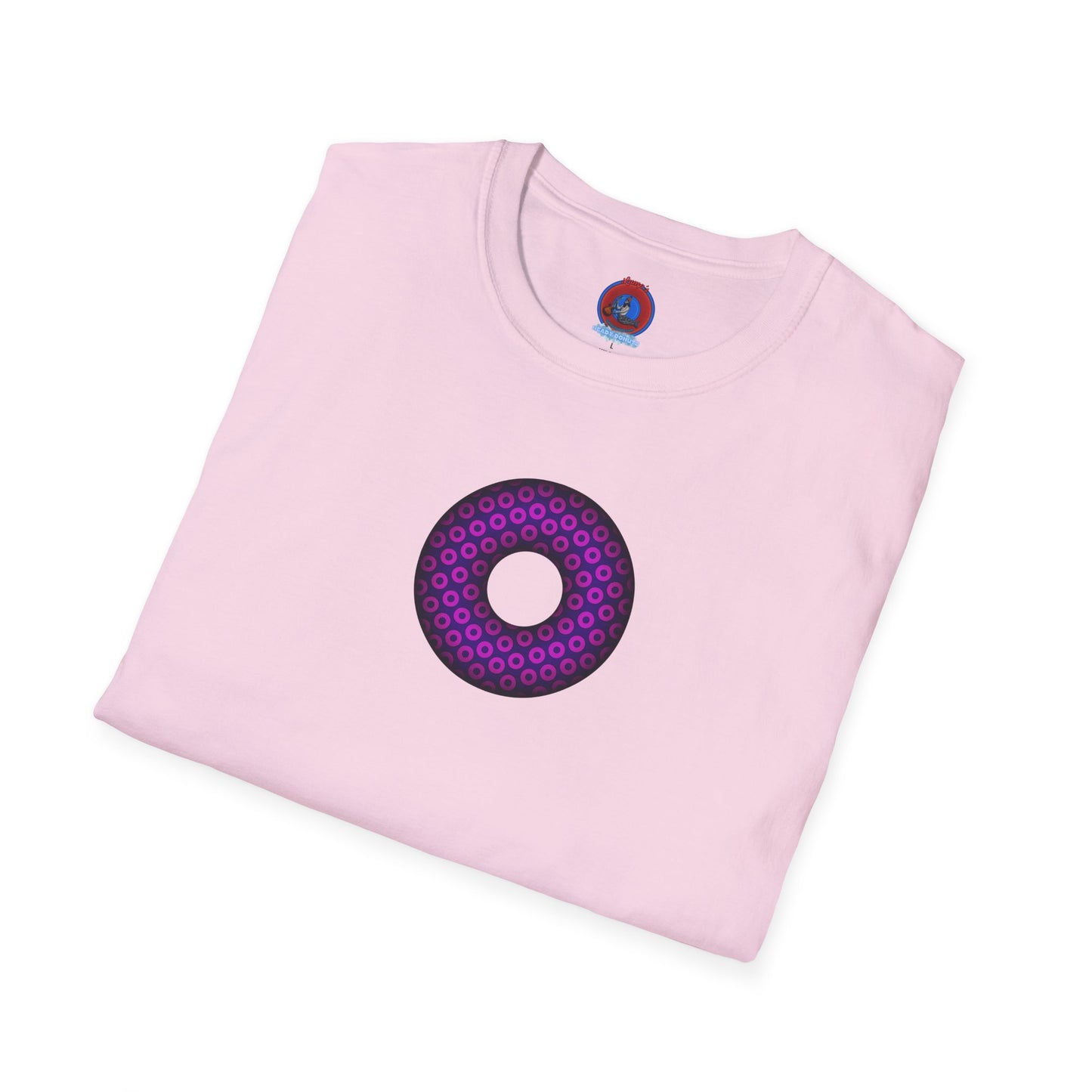 Plain Donuts/Unisex Soft-Style - "Plain Paradoxical Grided Donuts" - hot pink/purple donuts