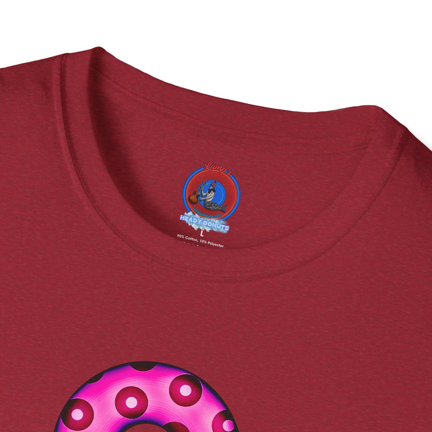 Plain Donuts/Unisex Soft-Style - "Plain Blimpy Paradoxical Donuts" - bright magenta/red donuts