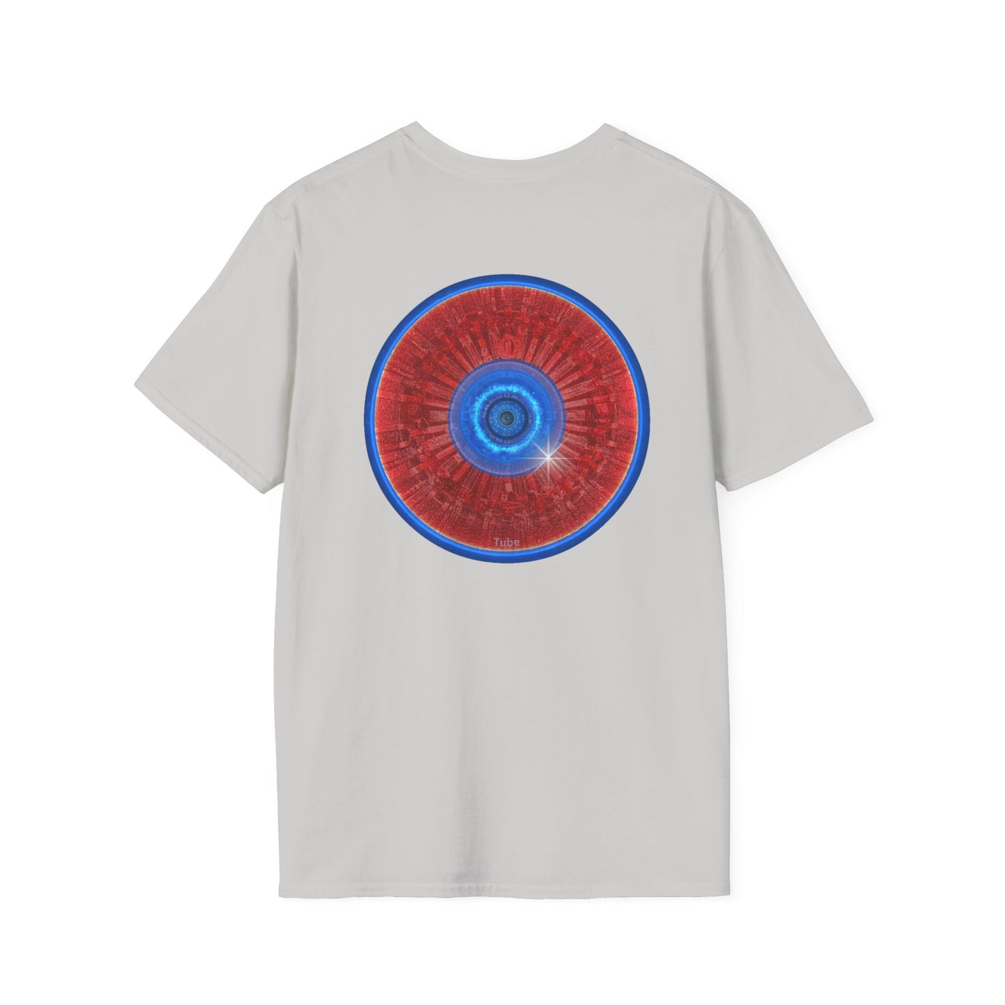 Classic Donut Tee - Unisex Soft-Style - "Graphic Translation Tee Shirt" - vivid red/blue tube donut - variant 1