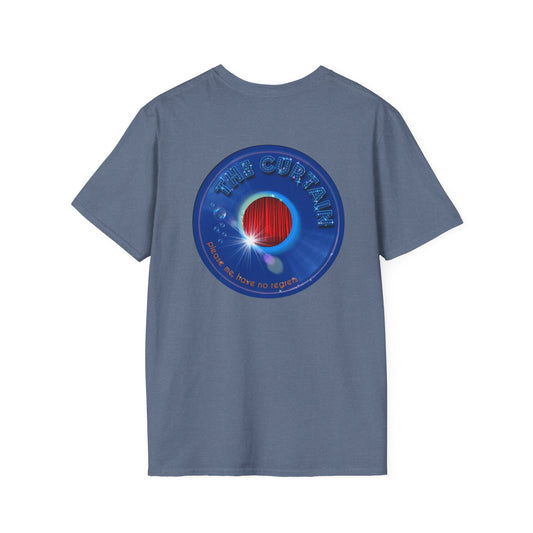 Classic Donut Tee - Unisex Soft-Style - "The Donut Without" - series 1.0  - variant 1 - vivid blue record donut