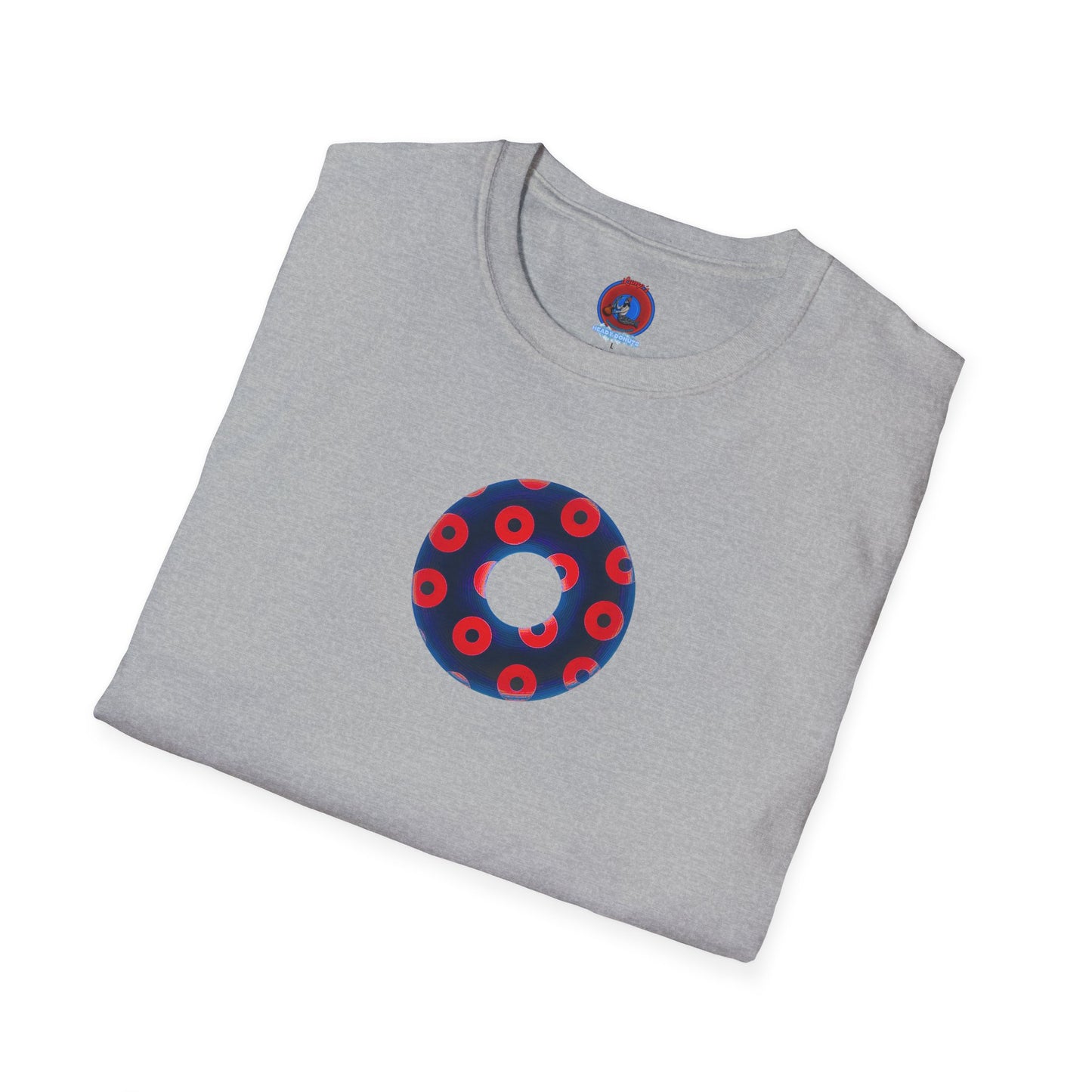 Plain Donuts/Unisex Soft-Style - "Plain Blimpy Paradoxical Donuts" - dark navy/bright red donuts